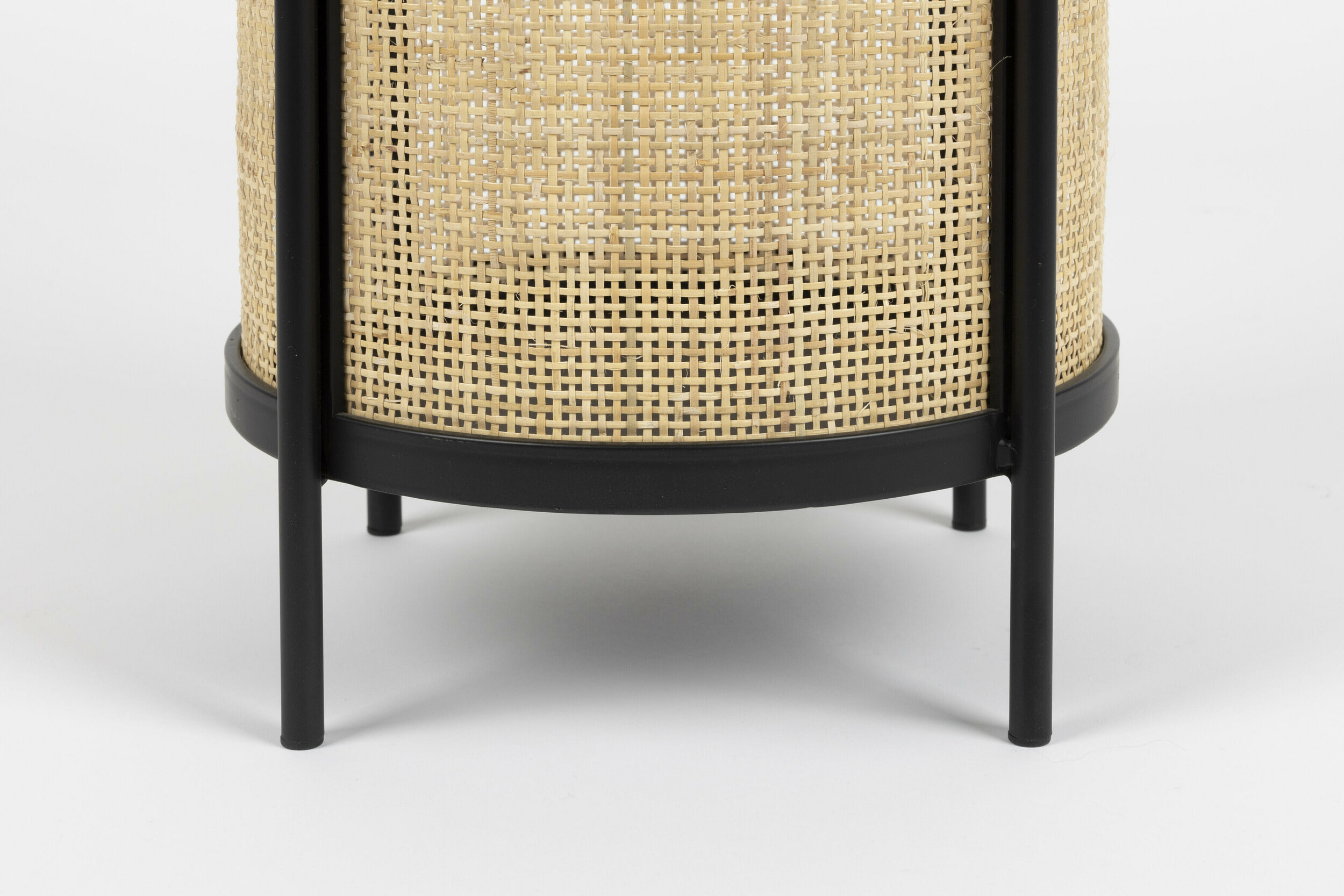 ZILT Ronde Bijzettafel 'Maddie' Rotan, kleur Zwart