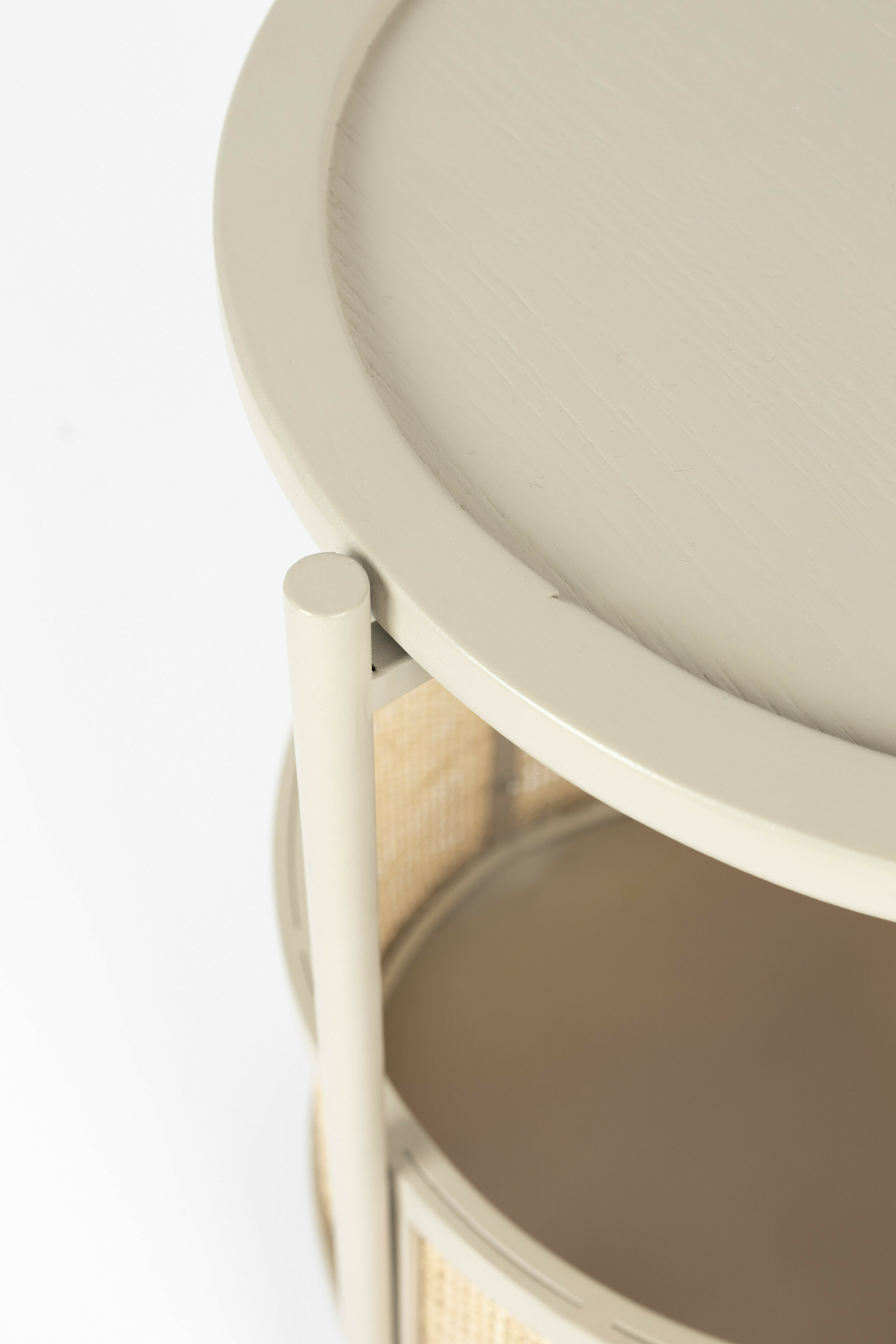 ZILT Ronde Bijzettafel 'Maddie' Rotan, kleur Zand