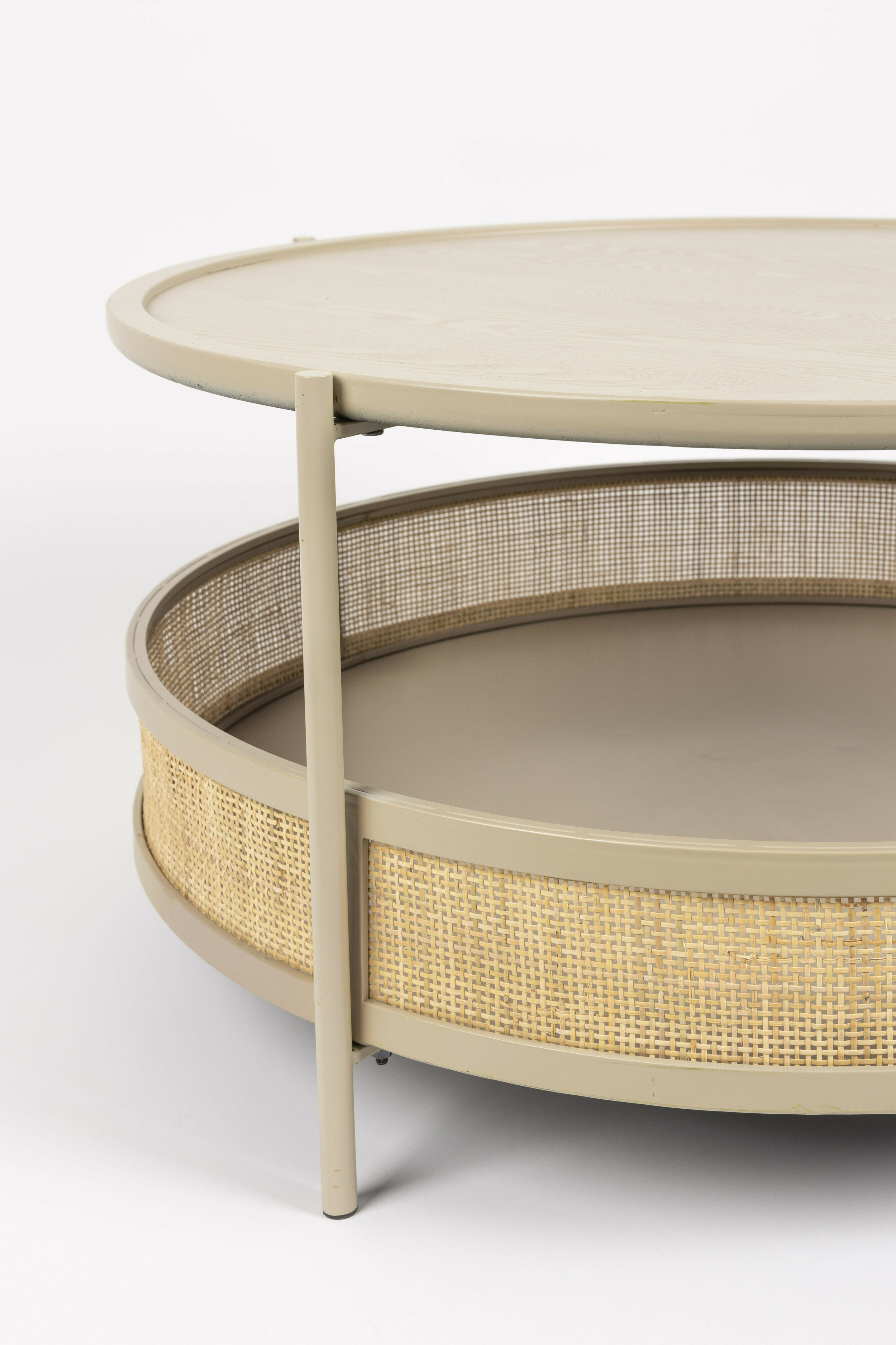 ZILT Ronde Salontafel 'Maddie' Rotan, kleur Zand