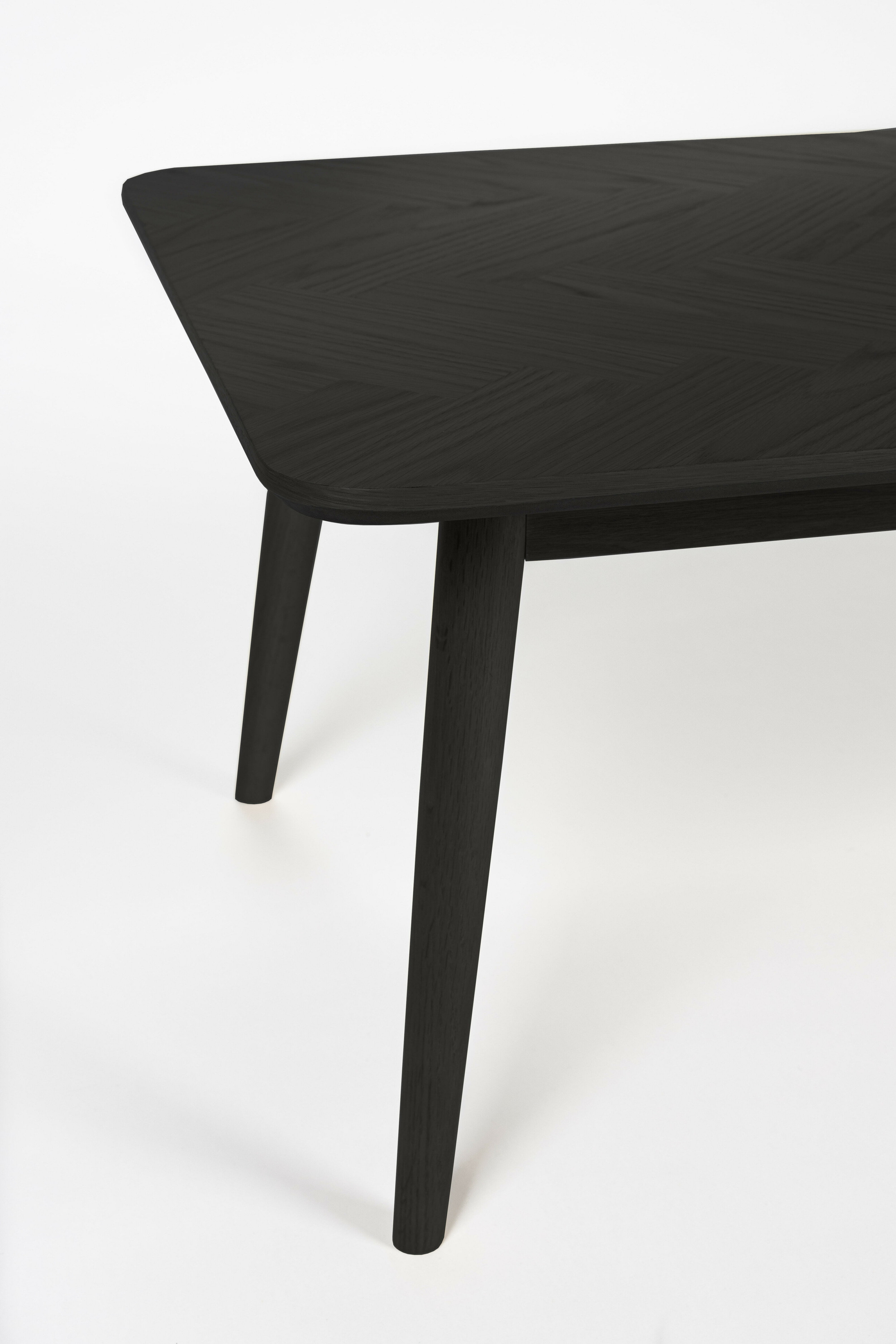 ZILT Salontafel 'Hany' Essenhout Visgraat, 120 x 60cm, kleur Zwart