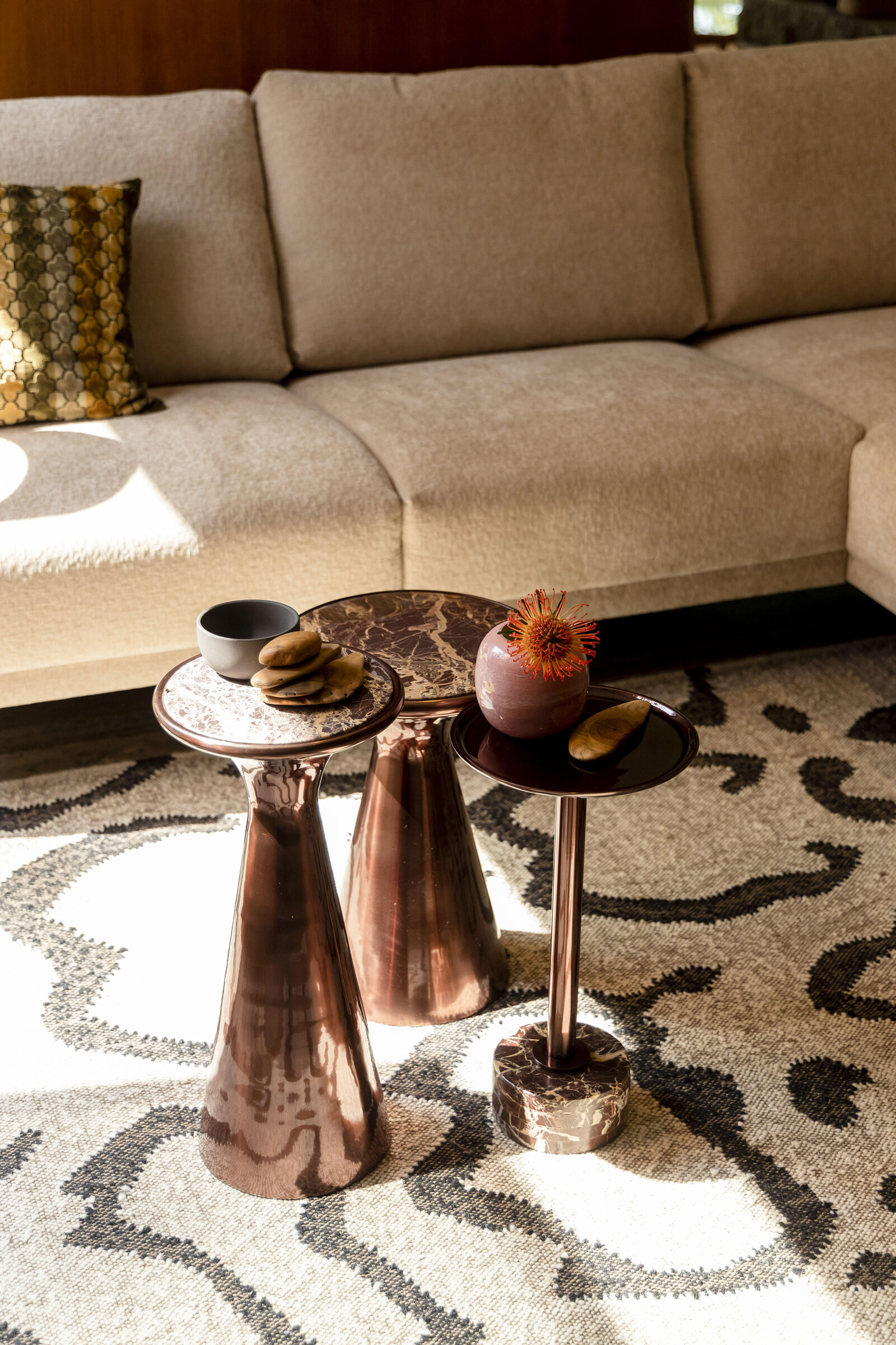 Dutchbone Ronde Bijzettafel 'Pose' Marmer, 25cm