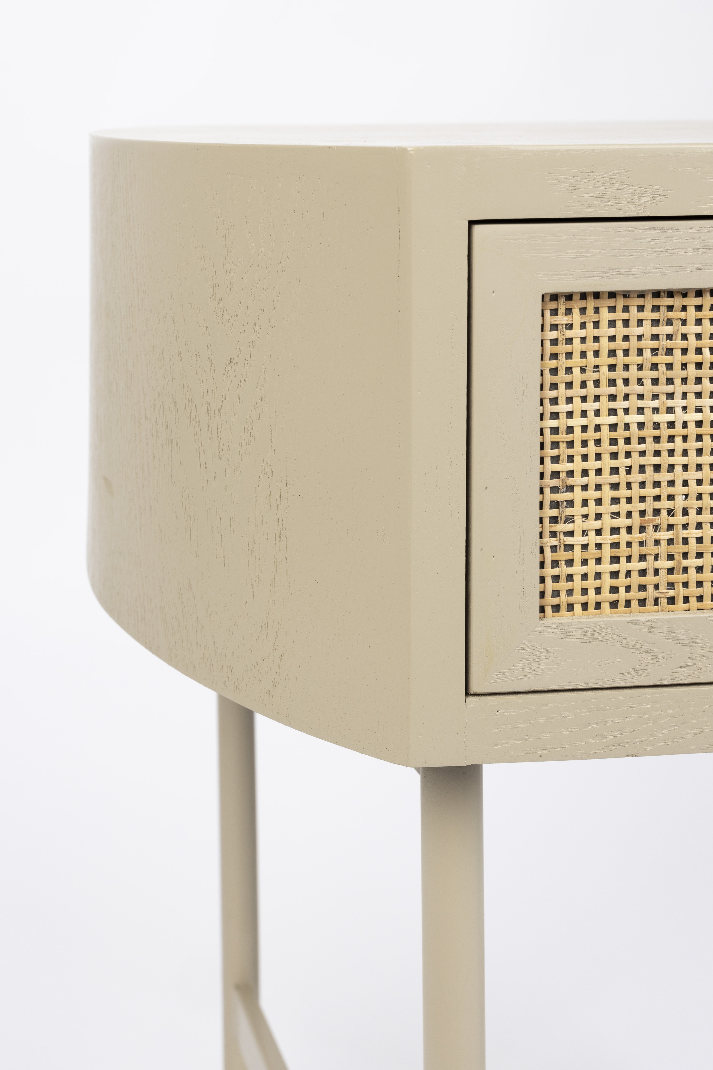 ZILT Bijzettafel / Nachtkastje 'Meja' Rattan / Webbing, Met 1 lade, kleur beige