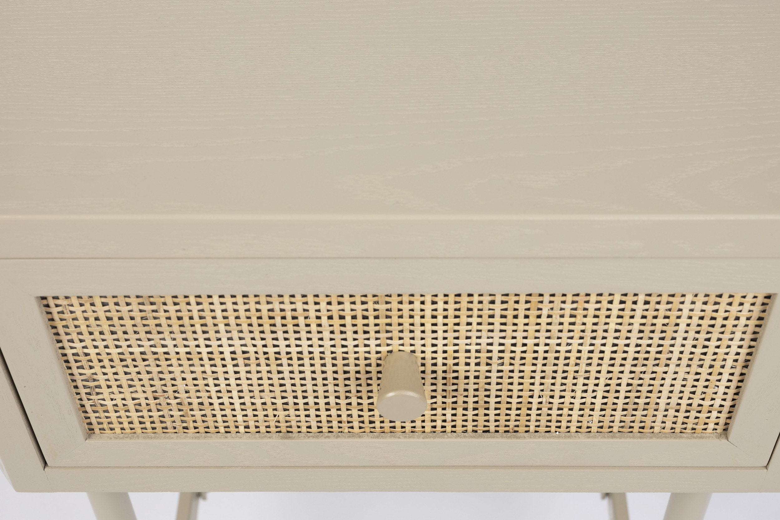 ZILT Bijzettafel / Nachtkastje 'Meja' Rattan / Webbing, Met 1 lade, kleur beige