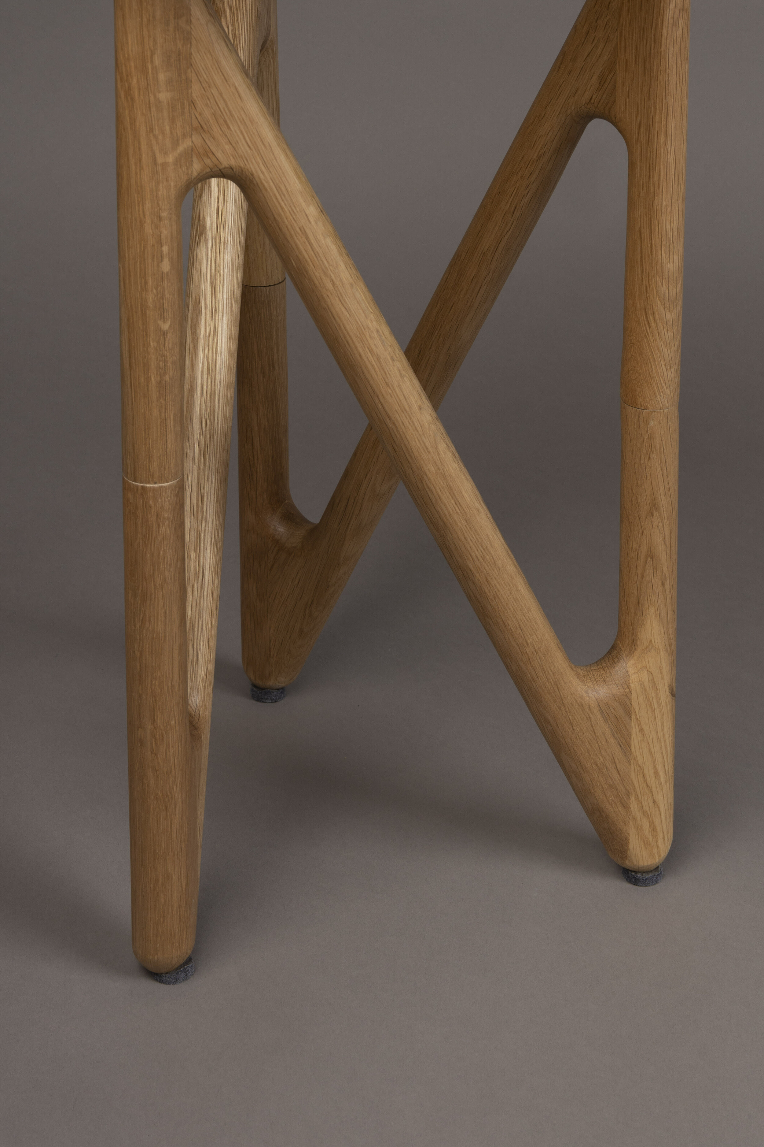 Dutchbone Ronde Bijzettafel 'Naia' Eikenhout en glas, 40cm, kleur Naturel