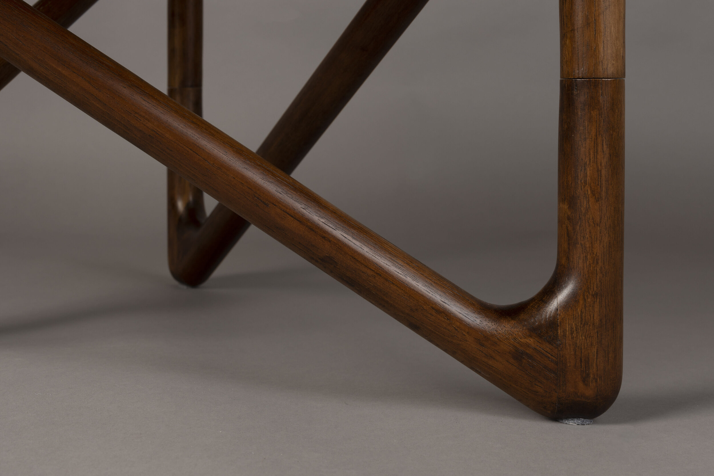 Dutchbone Ronde Salontafel 'Naia' Eikenhout en glas, 80cm, kleur Bruin