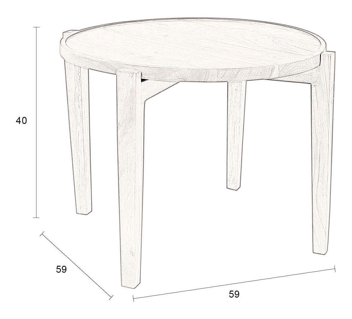 Dutchbone Salontafel 'Shane' Acaciahout, 59cm