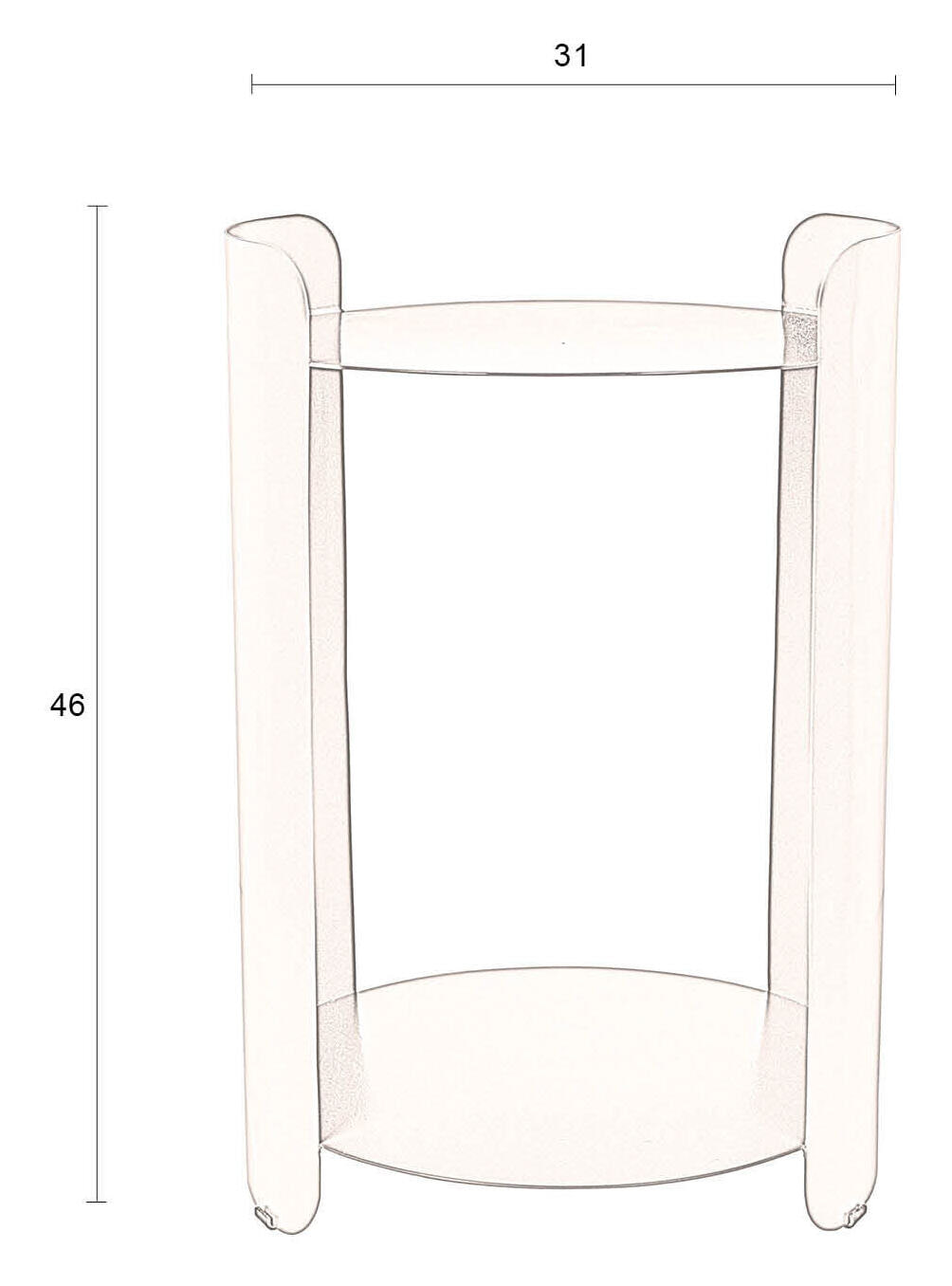 Dutchbone Bijzettafel 'Navagio' 31cm, kleur Groen