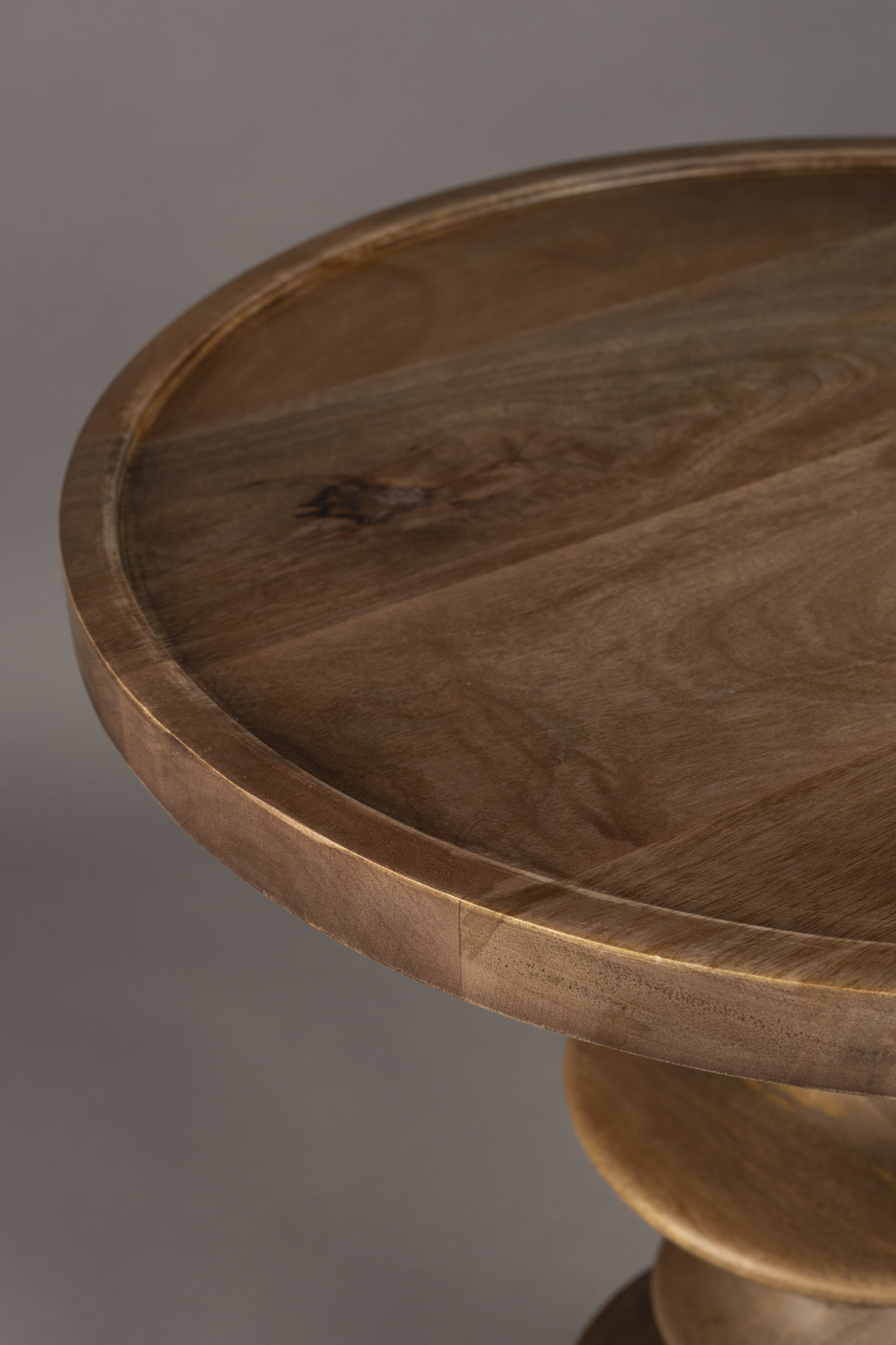 Dutchbone Ronde Bijzettafel 'Cath' Mangohout, 46cm, kleur Walnoot