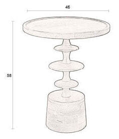 Dutchbone Ronde Bijzettafel 'Cath' Mangohout, 46cm, kleur Walnoot