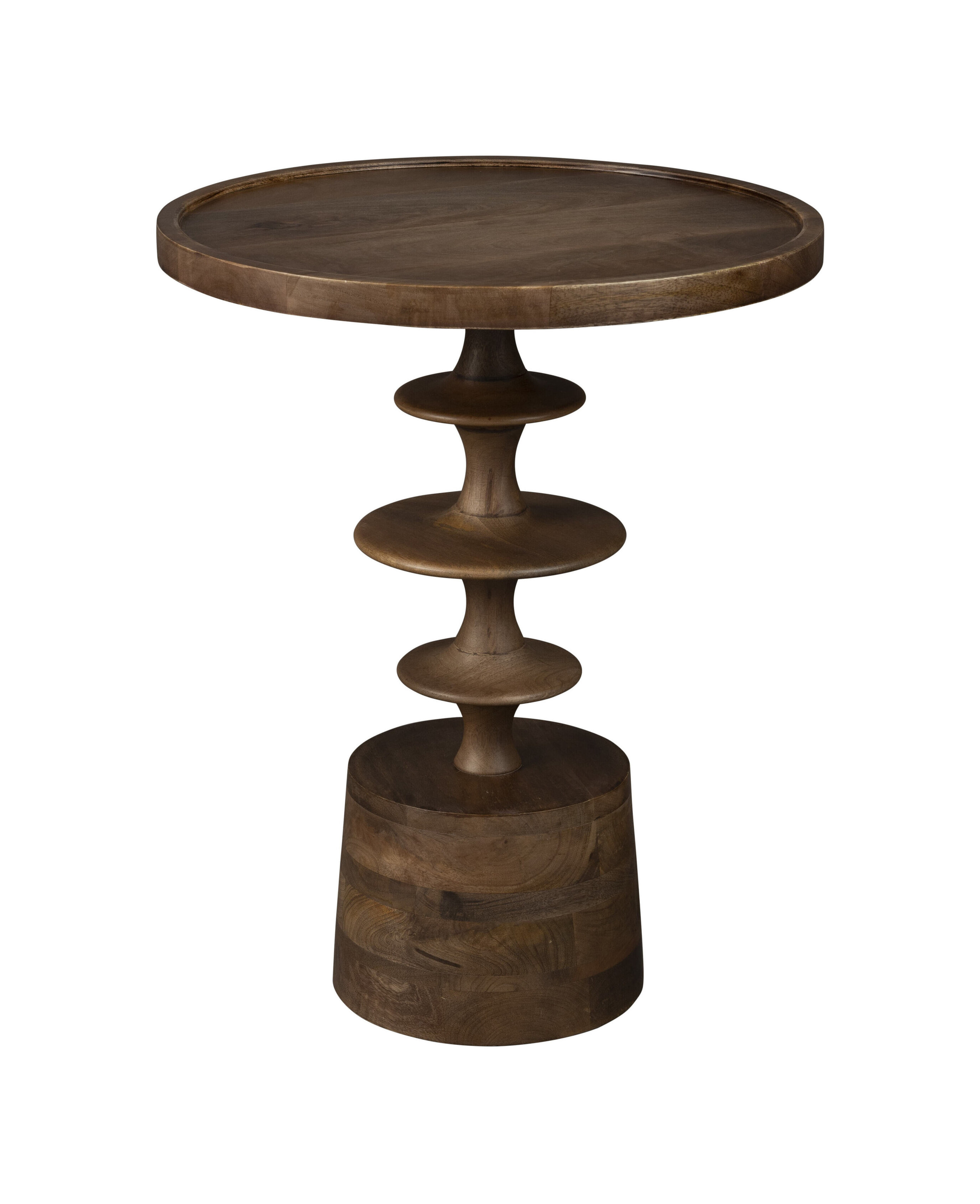 Dutchbone Ronde Bijzettafel 'Cath' Mangohout, 46cm, kleur Walnoot