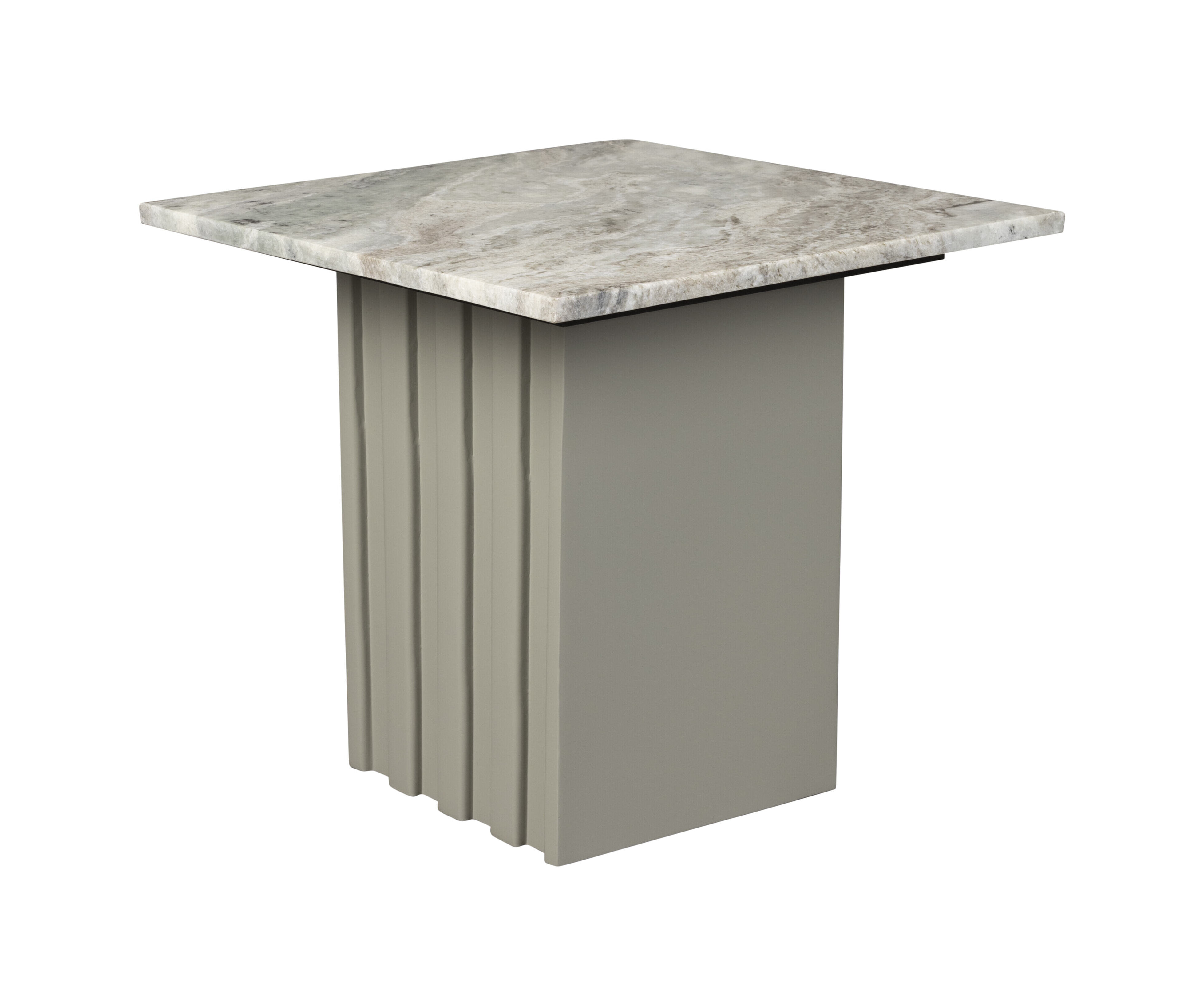 Dutchbone Bijzettafel Clayton Marmer, 40cm - Grijs - Vierkant