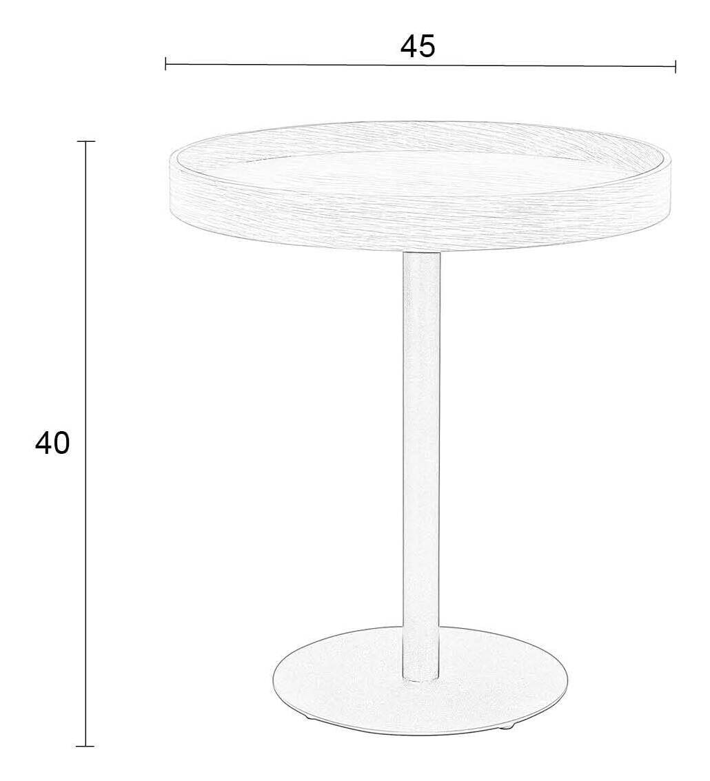 ZILT Ronde Bijzettafel 'Andreanna' 40cm, kleur Eiken