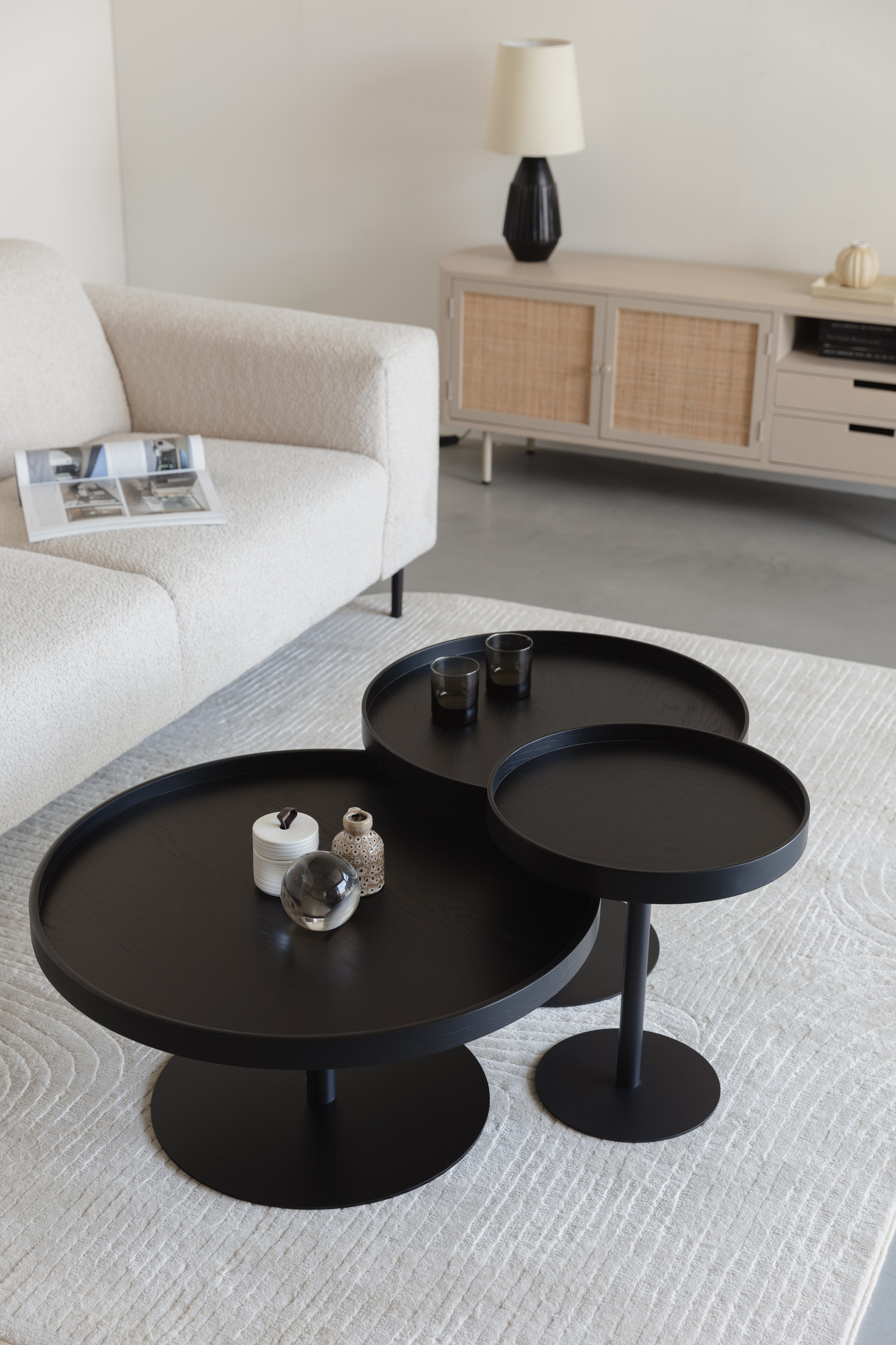 ZILT Ronde Bijzettafel 'Andreanna' 40cm, kleur Zwart