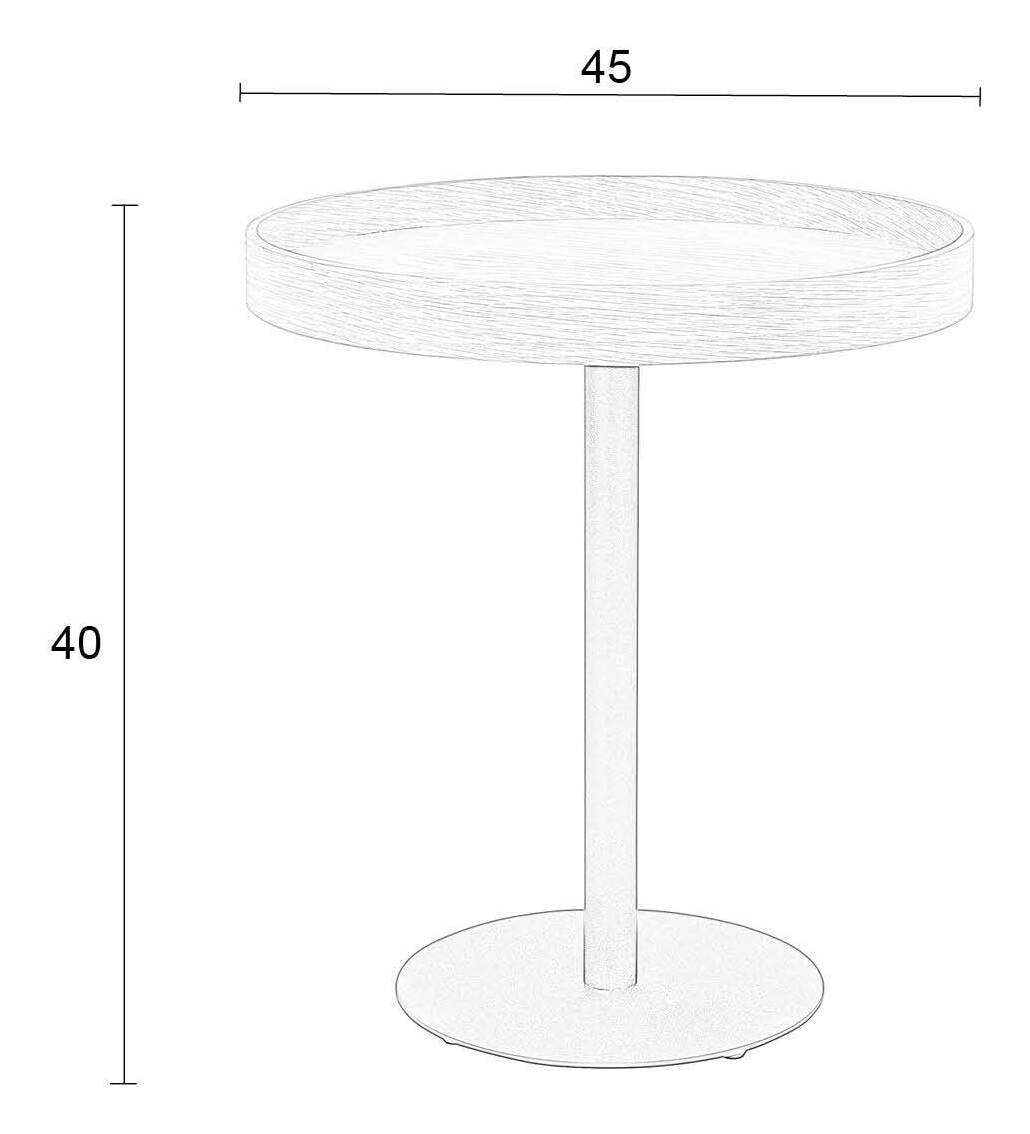 ZILT Ronde Bijzettafel 'Andreanna' 40cm, kleur Zwart
