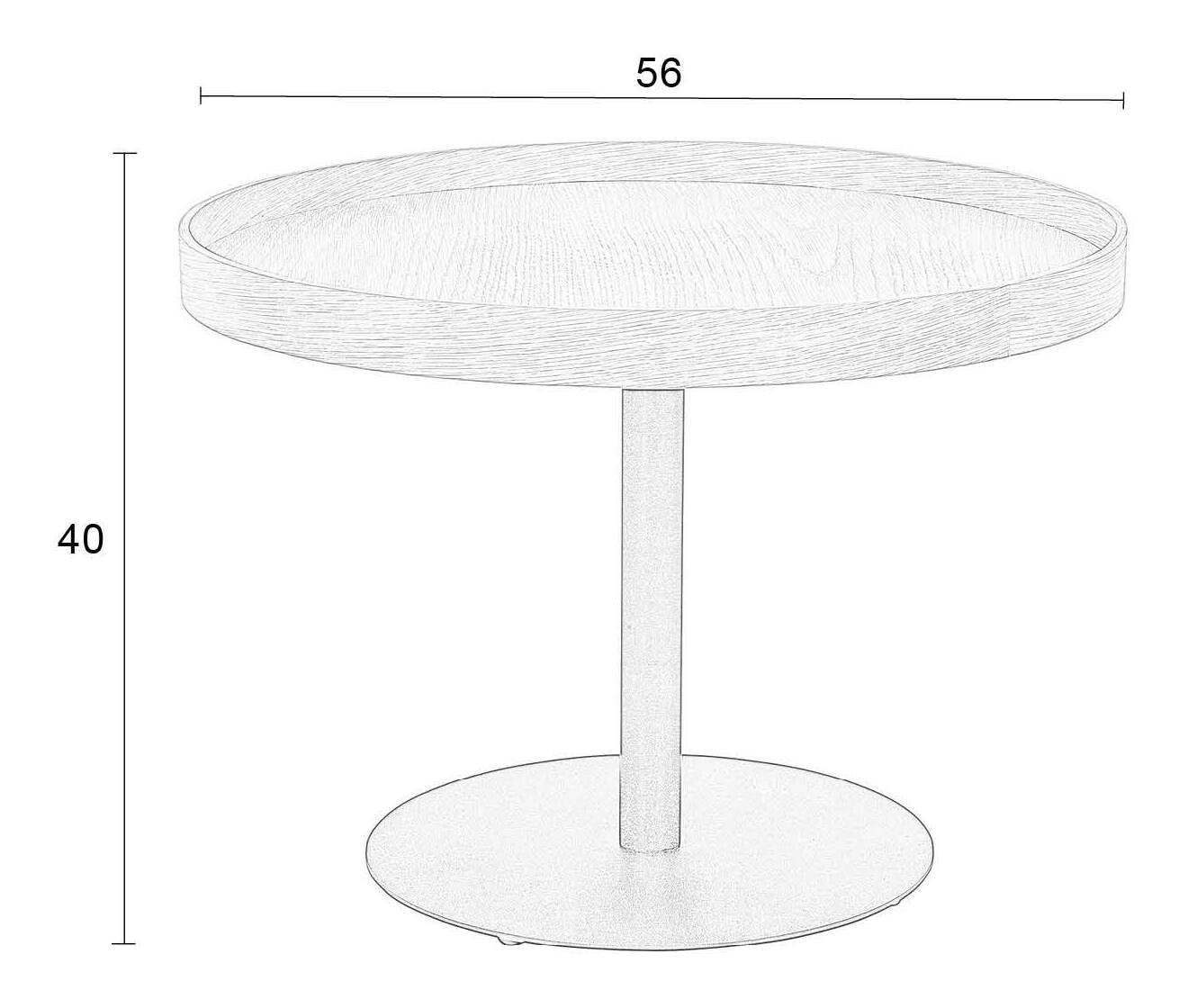 ZILT Ronde Bijzettafel 'Andreanna' 56cm, kleur Zwart