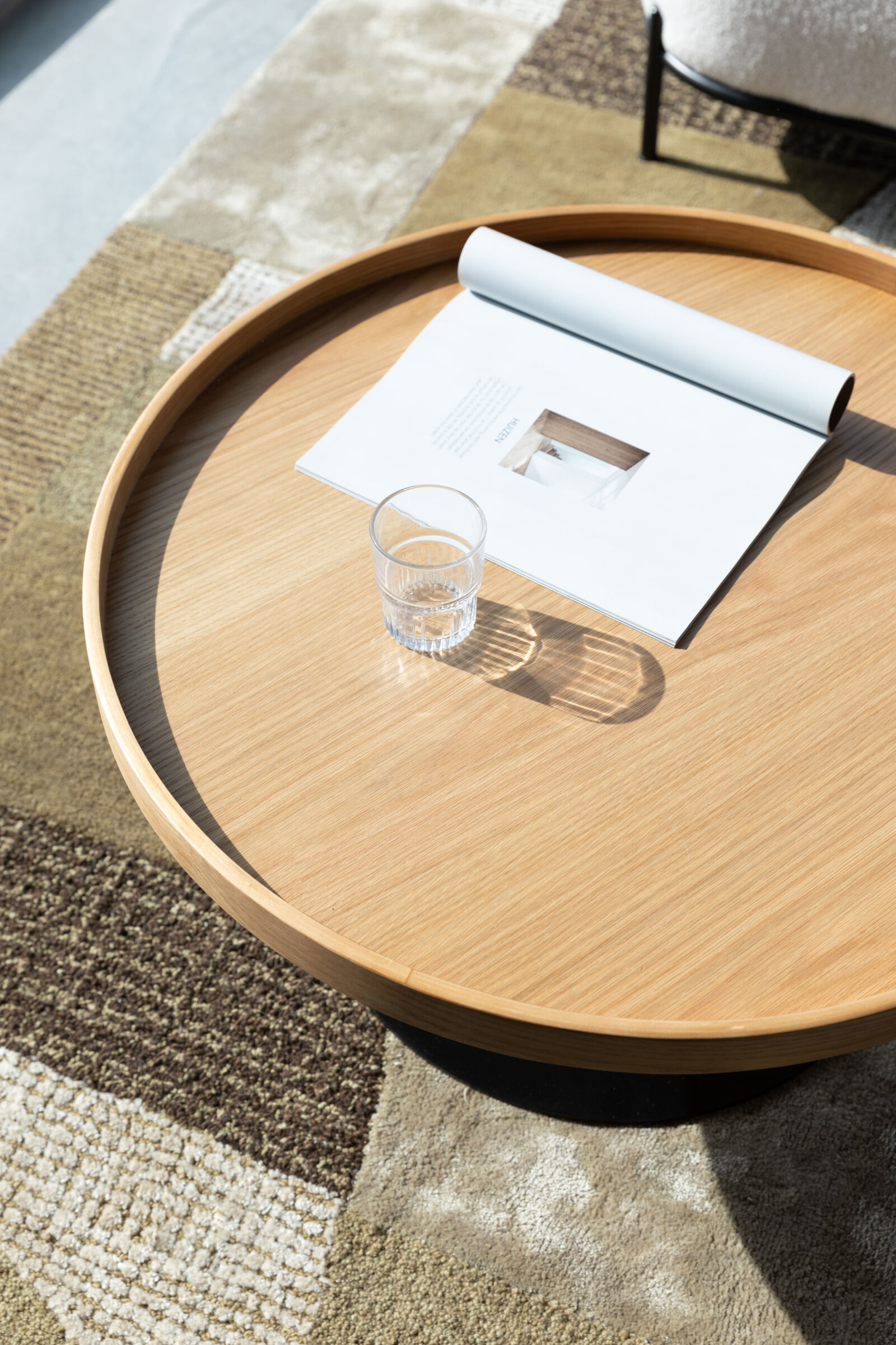 ZILT Ronde Salontafel 'Andreanna' 70cm, kleur Eiken
