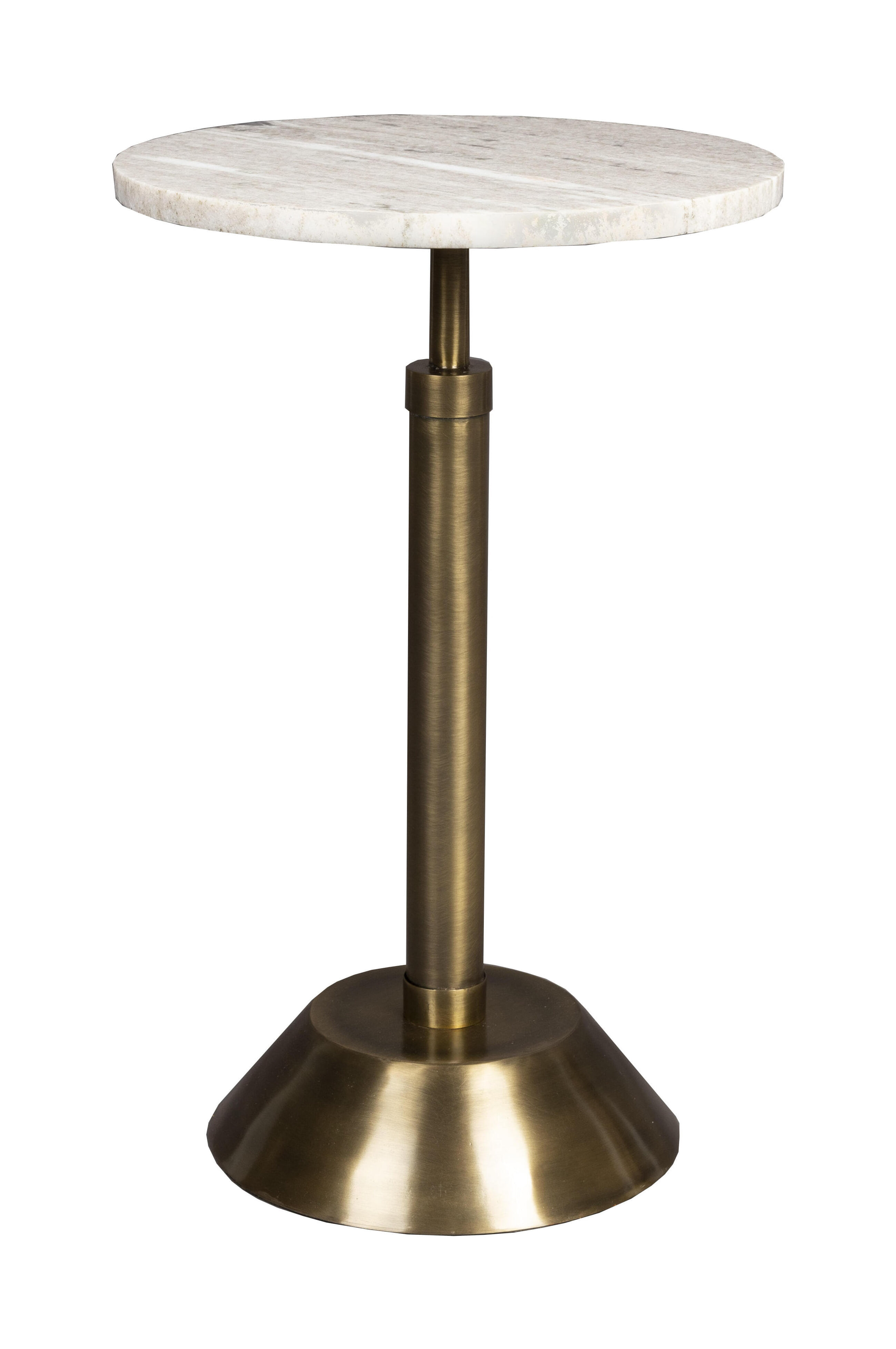 Dutchbone Bijzettafel Sana Marmer, 30cm - Wit - Rond