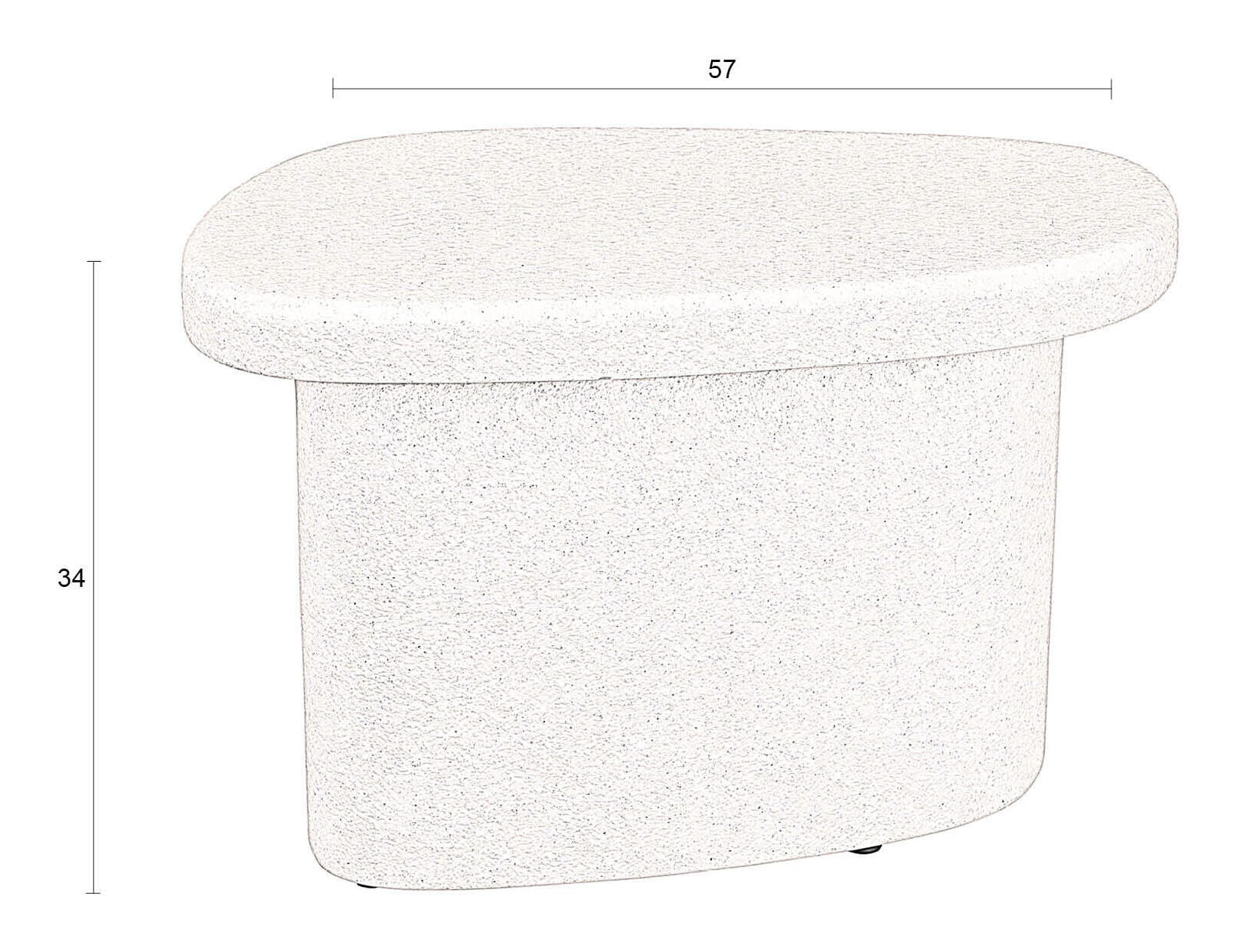 Dutchbone Organische Bijzettafel 'Veda' Gerecycled marmer, 56 x 45cm