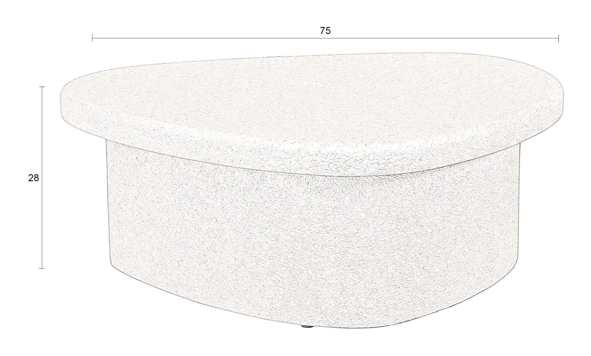 Dutchbone Organische Salontafel 'Veda' Gerecycled marmer, 74 x 49cm