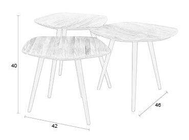 ZILT Organische Salontafel 'Tyquan' Set van 3 stuks