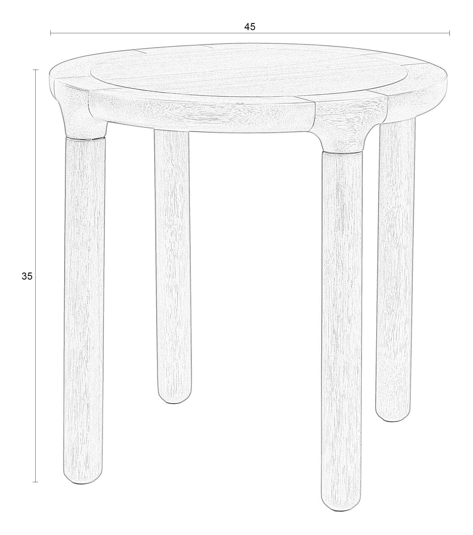 Zuiver Ronde Bijzettafel 'Storm' Eikenhout, 45cm, kleur Walnoot