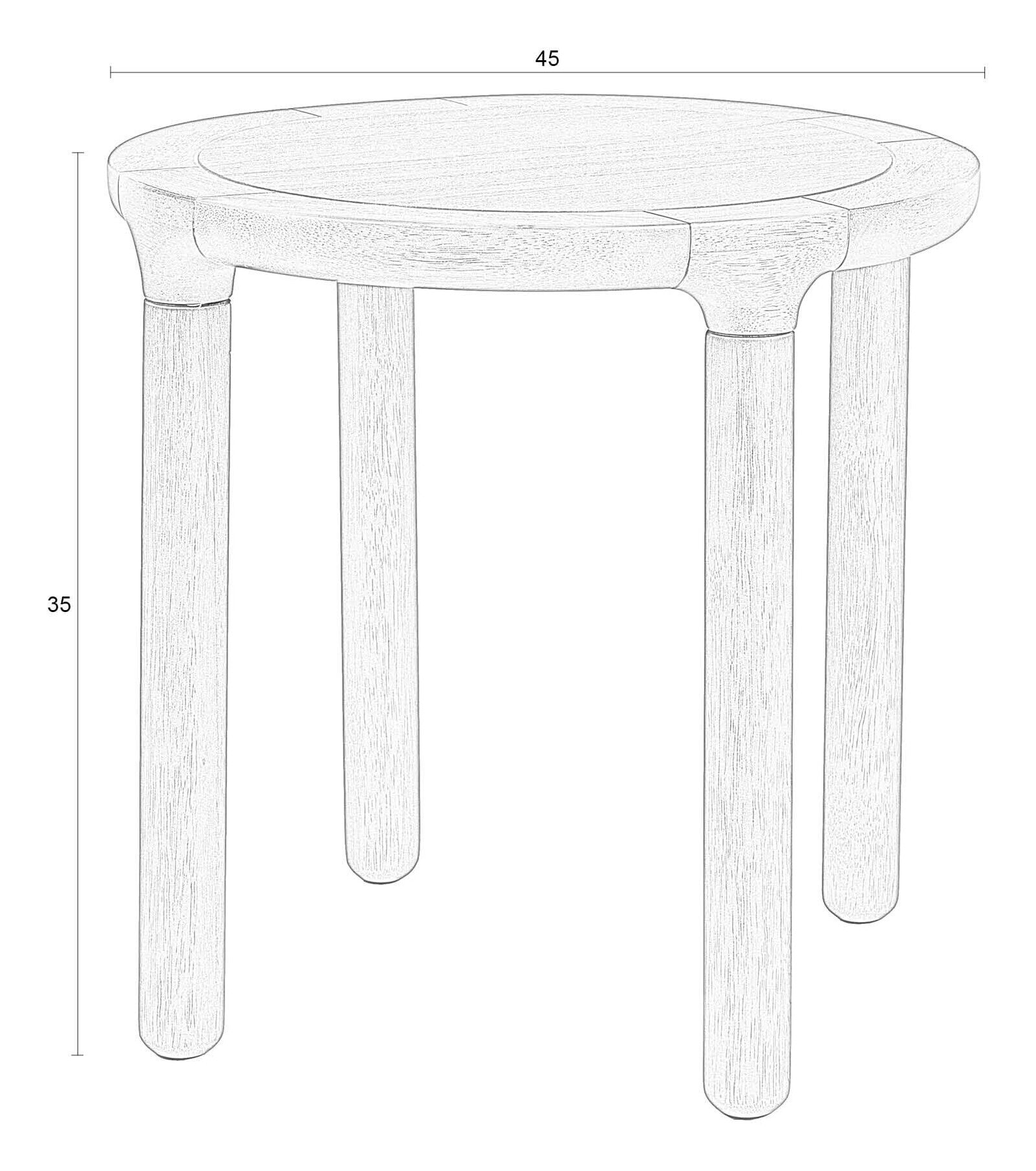 Zuiver Ronde Bijzettafel 'Storm' Eikenhout, 45cm, kleur Zwart