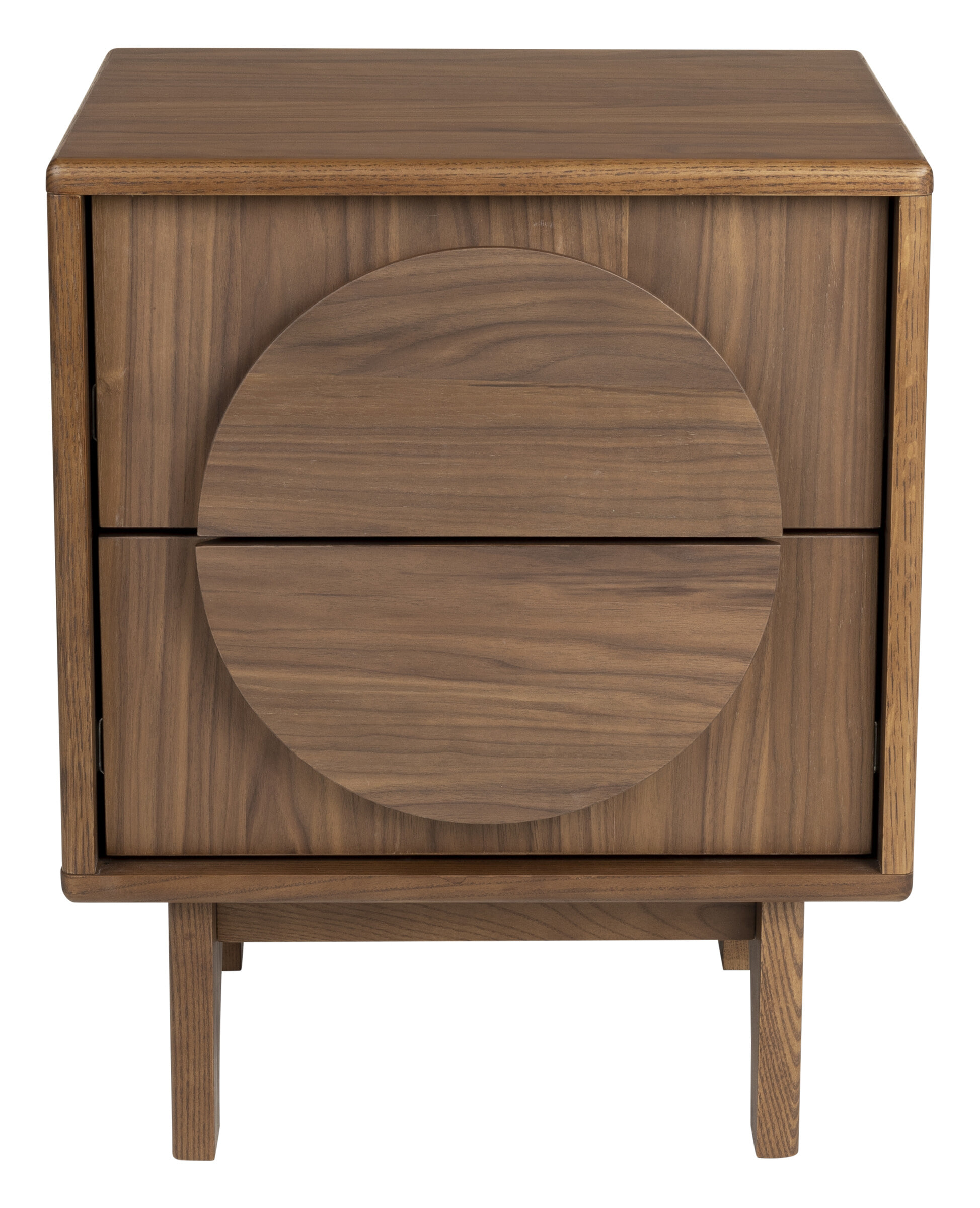 Zuiver Bijzettafel/Nachtkastje 'Groove' Walnoothout, Met 2 laden