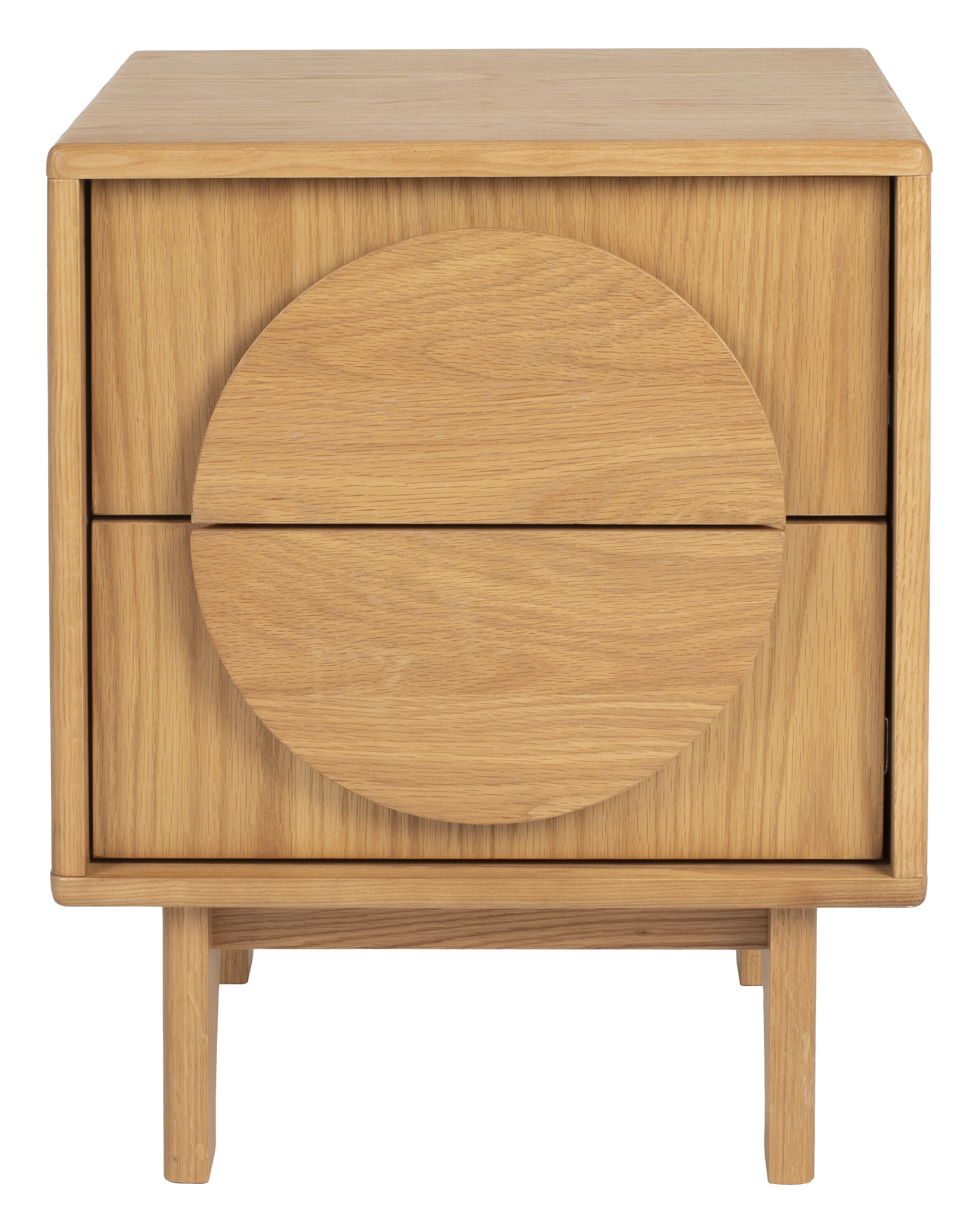 Zuiver Bijzettafel/Nachtkastje 'Groove' Eikenhout, Met 2 laden