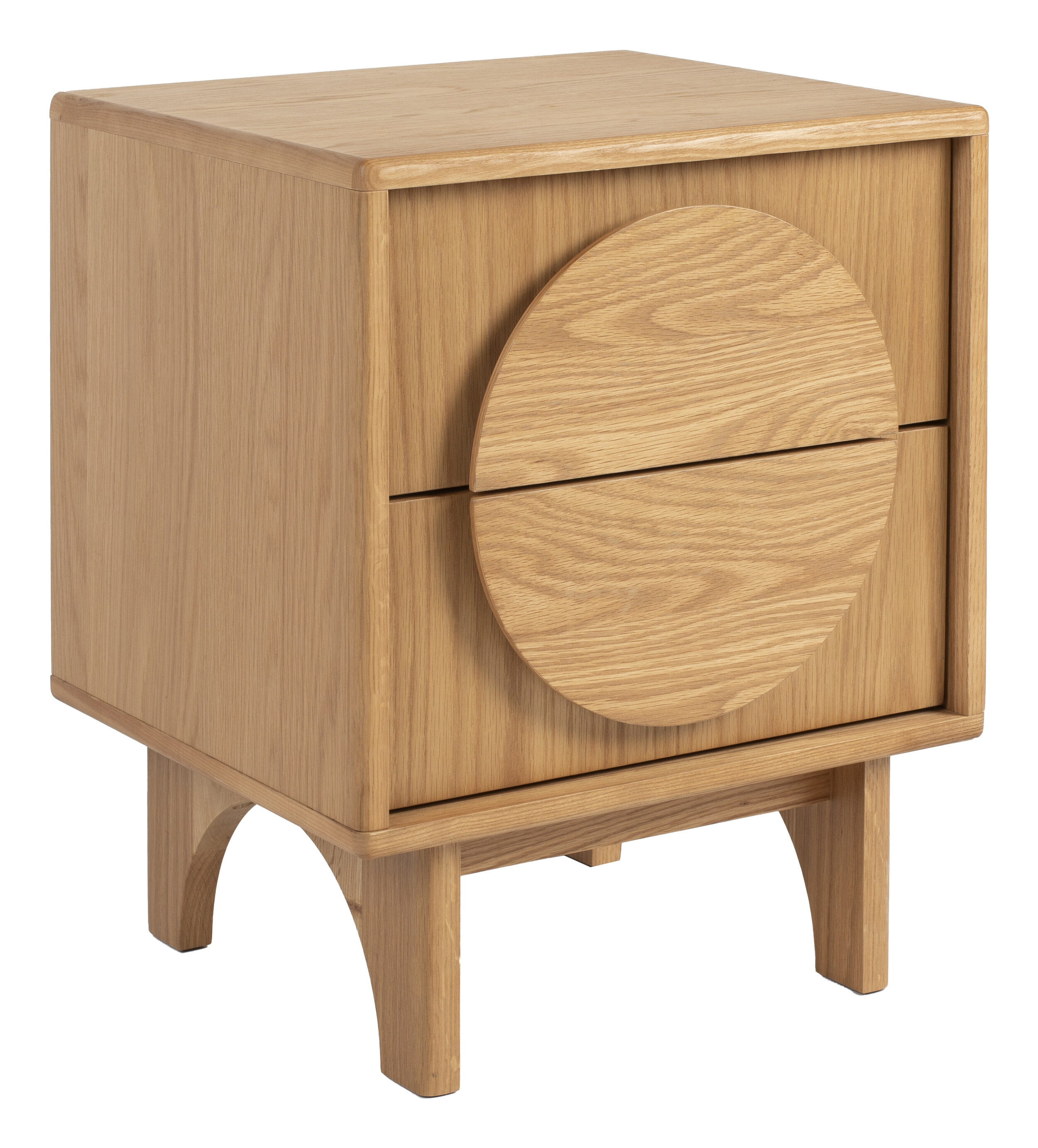Zuiver Bijzettafel/Nachtkastje 'Groove' Eikenhout, Met 2 laden