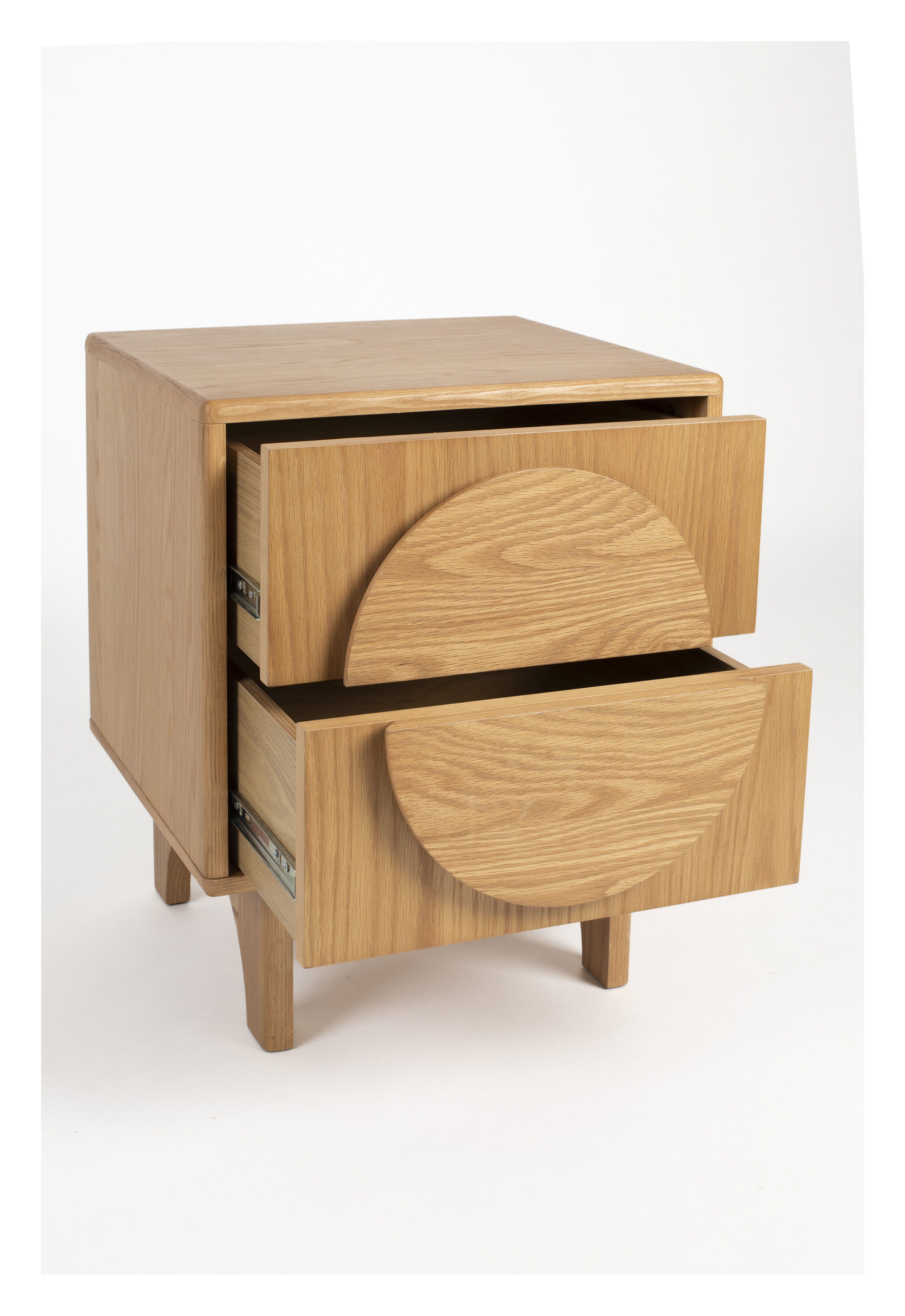 Zuiver Bijzettafel/Nachtkastje 'Groove' Eikenhout, Met 2 laden