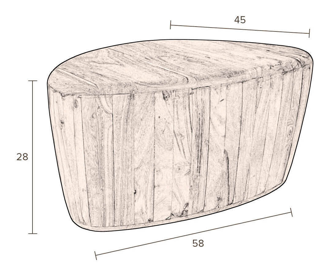 Dutchbone Organische Salontafel 'Ayla' Acaciahout, 58 x 45cm