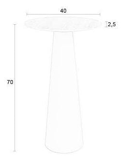 ZILT Ronde Bijzettafel 'Armanda' Keramiek, 70cm hoog