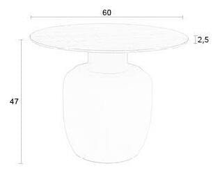ZILT Ronde Bijzettafel 'Keet' Keramiek, 60cm