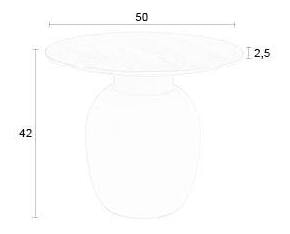 ZILT Ronde Bijzettafel 'Keet' Keramiek, 50cm