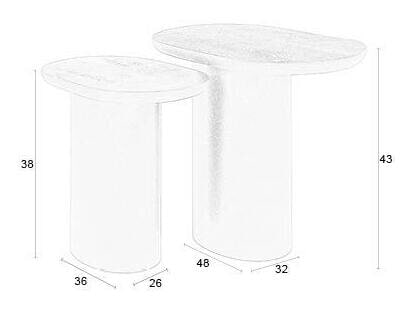 ZILT Bijzettafel 'Arick' Mangohout, Set van 2 stuks