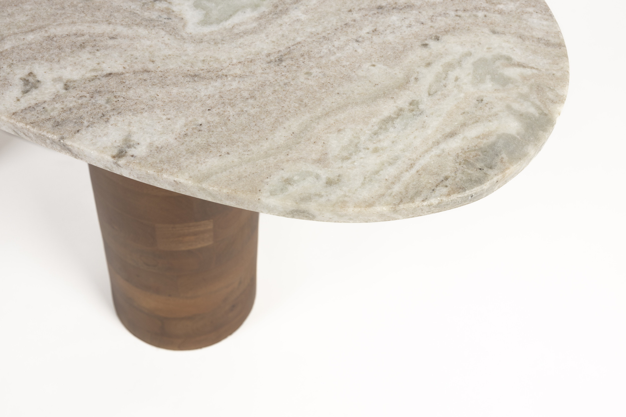 ZILT Salontafel 'Danicia' Marmer en Mangohout, 100 x 40cm