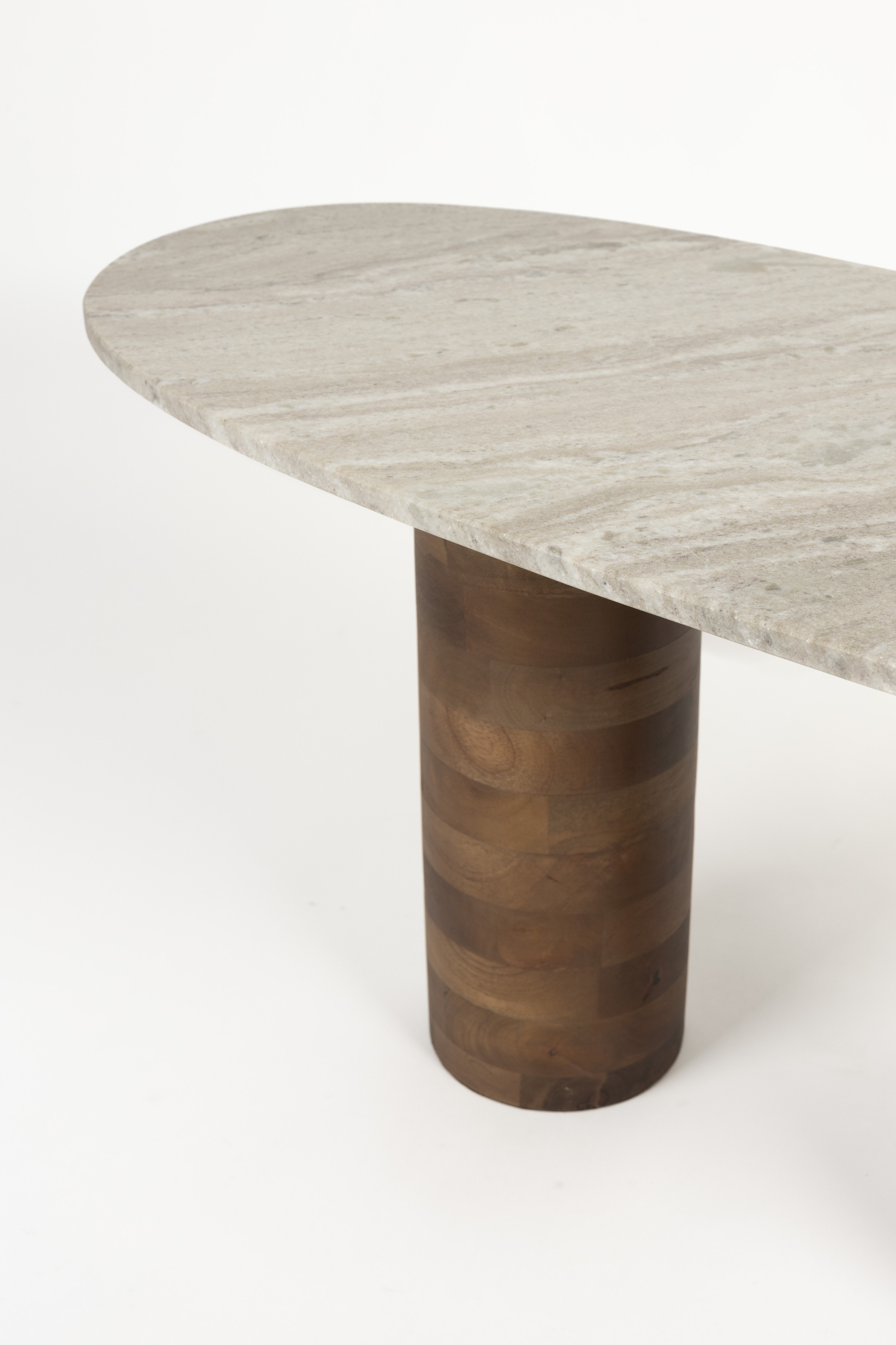 ZILT Salontafel 'Danicia' Marmer en Mangohout, 100 x 40cm