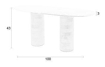 ZILT Salontafel 'Danicia' Marmer en Mangohout, 100 x 40cm