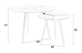 ZILT Ronde Bijzettafel 'Lianne' Set van 2 stuks