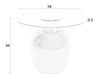 ZILT Ronde Bijzettafel 'Freddy' Glas, 59cm