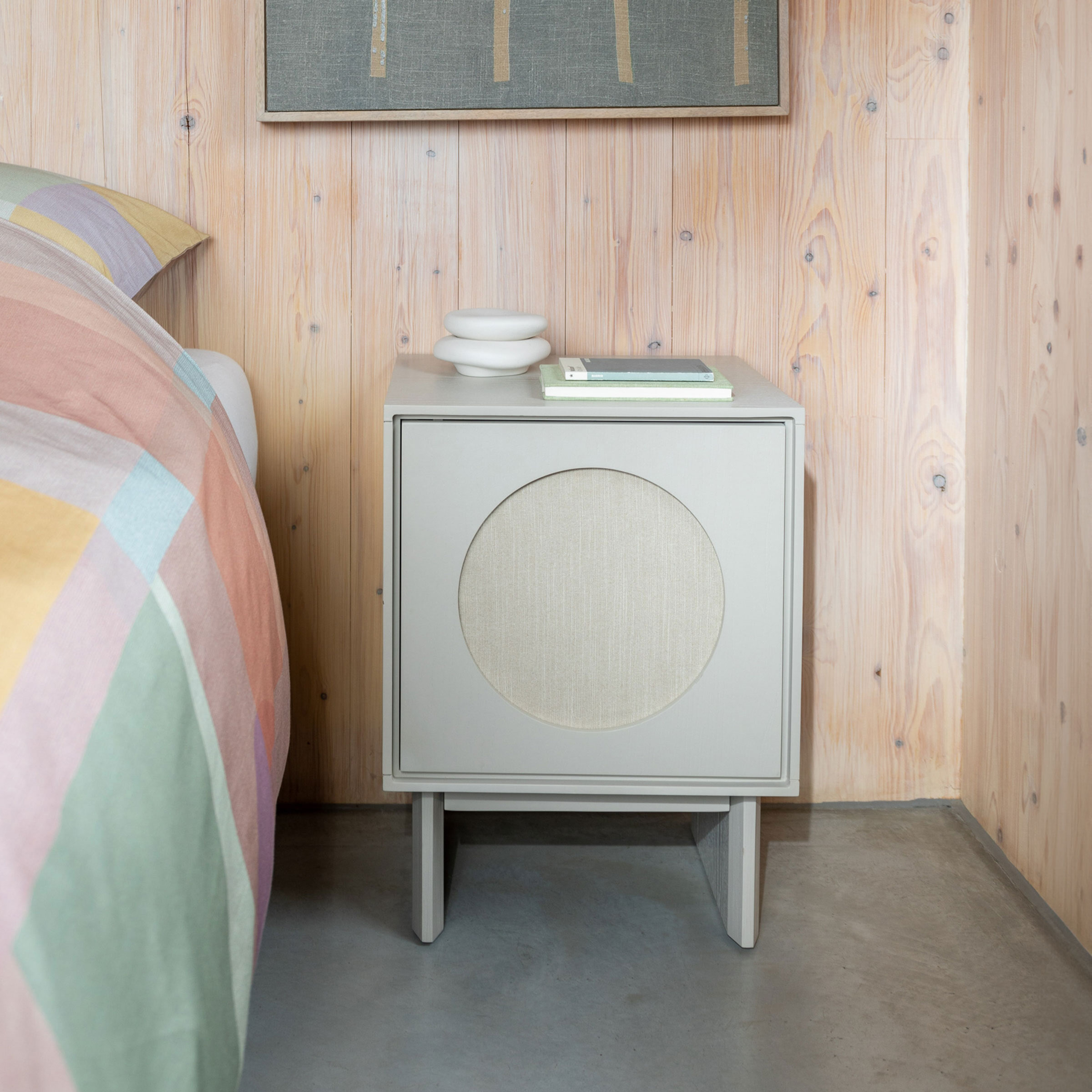 Zuiver Bijzettafel/Nachtkastje Twin Acaciahout, 44 x 40cm - Beige