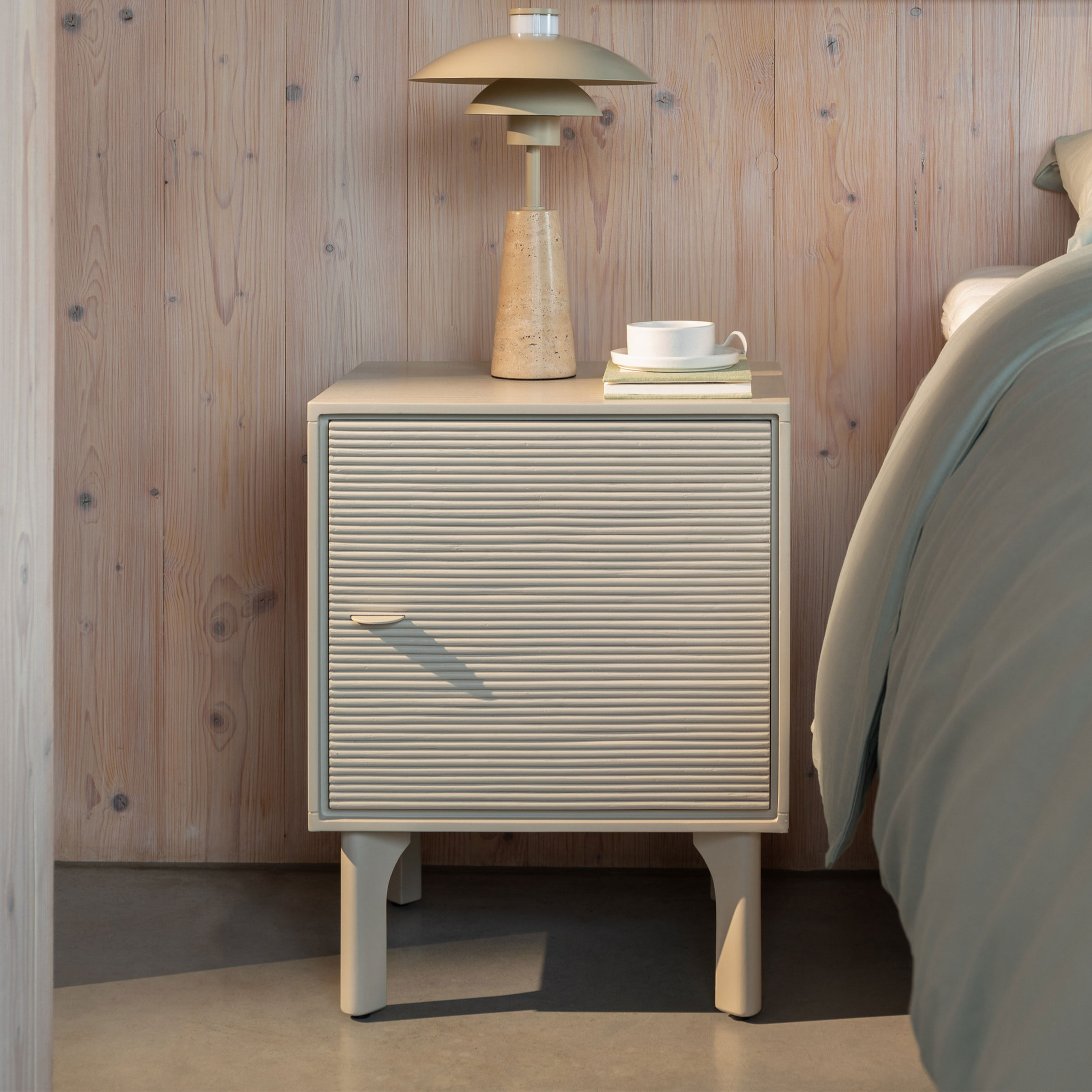 Zuiver Nachtkastje Morning Acaciahout en rotan, 45 x 40cm - Beige