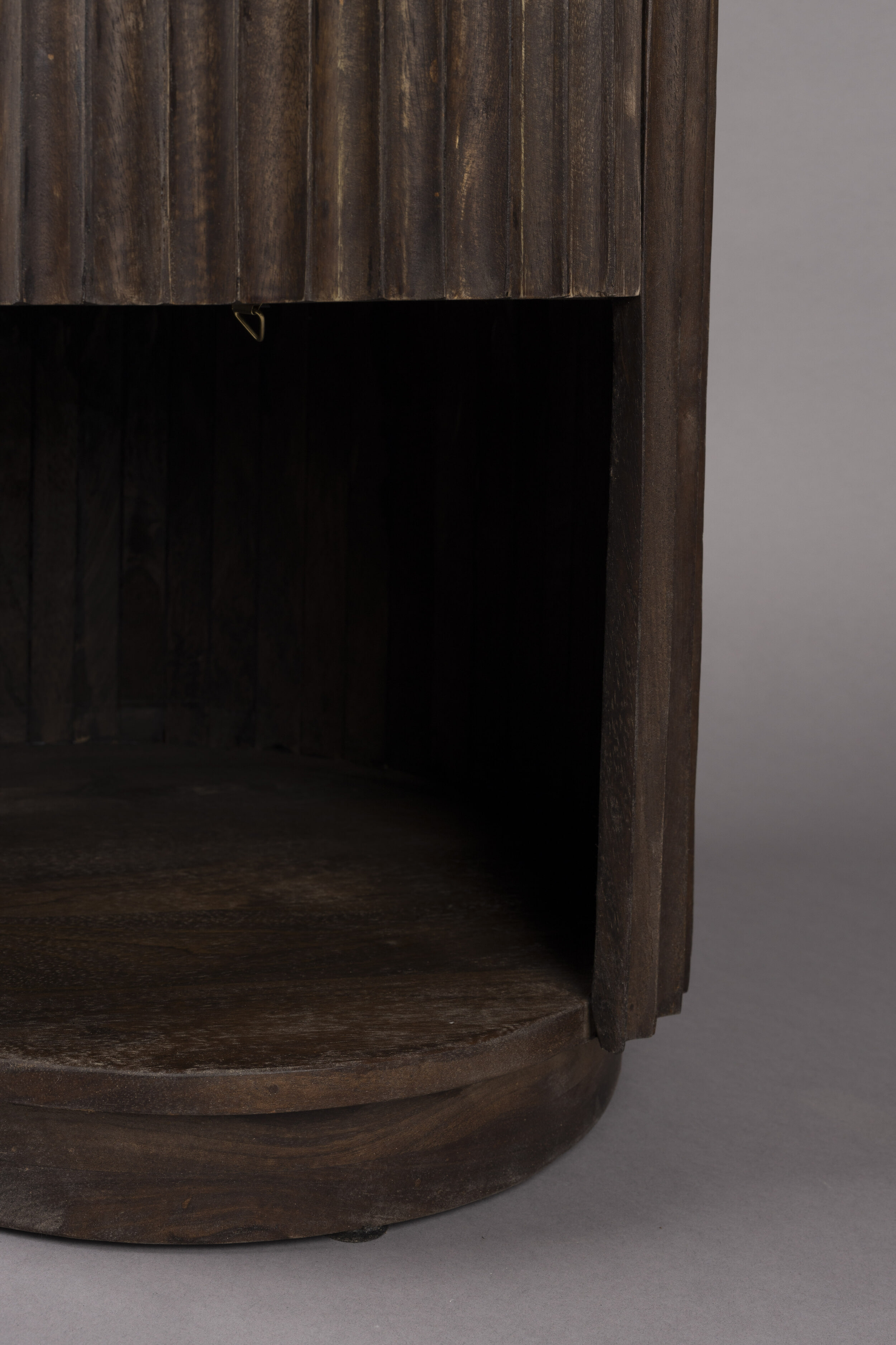 Dutchbone Bijzettafel/Nachtkastje 'Marlow' Mangohout en Travertin