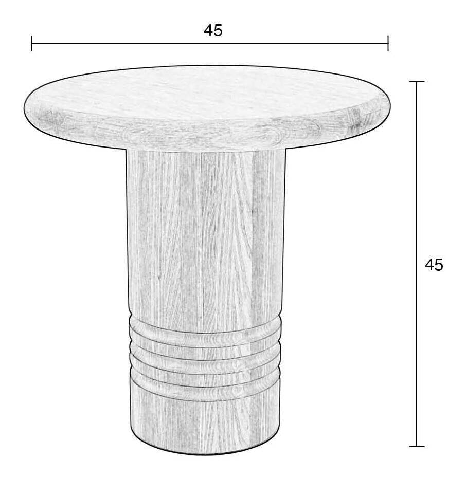 Zuiver Ronde Bijzettafel 'Chunk' Eiken, 45cm