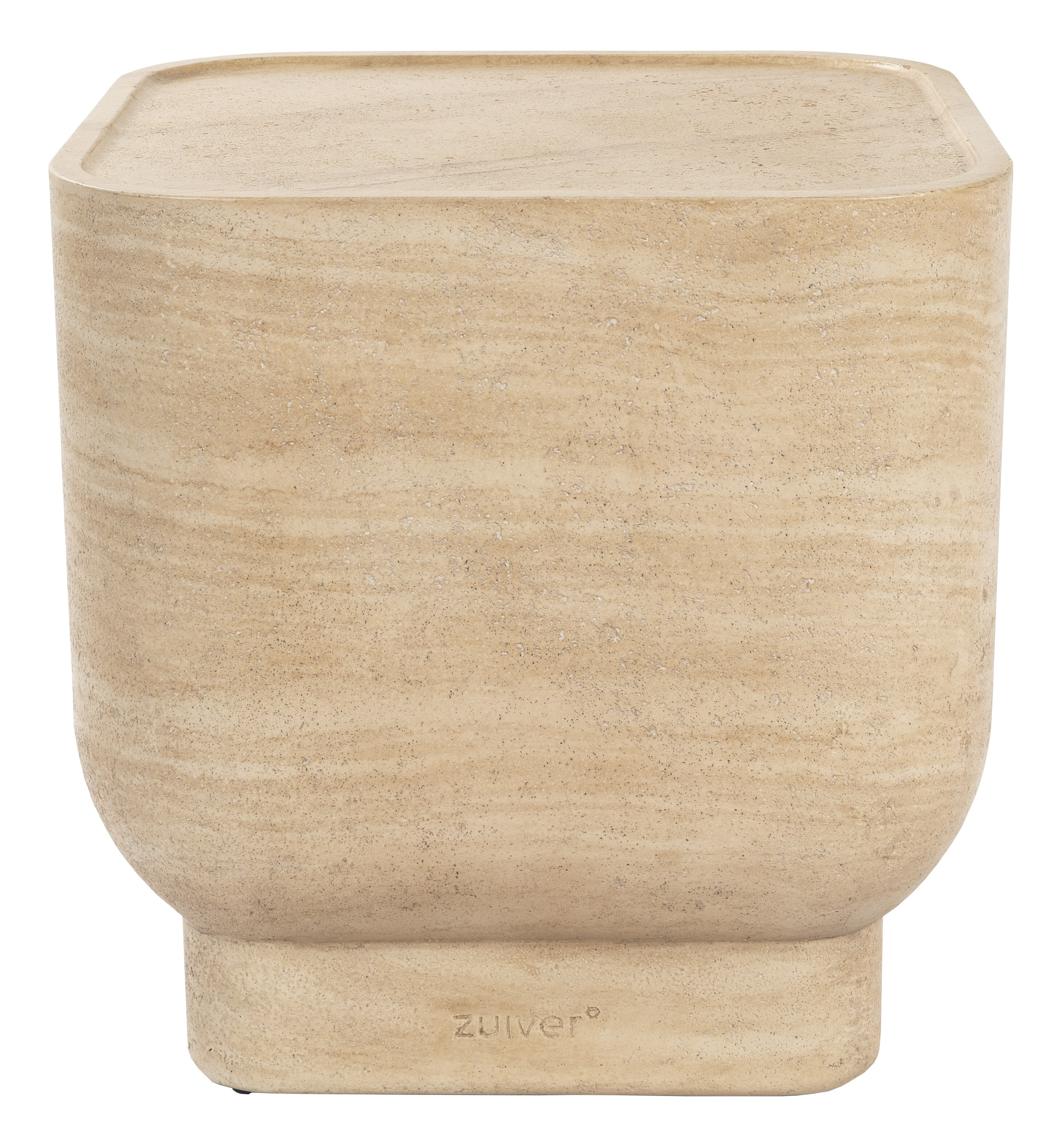 Zuiver Vierkante Bijzettafel 'Noble' Travertinlook, 45 x 45cm