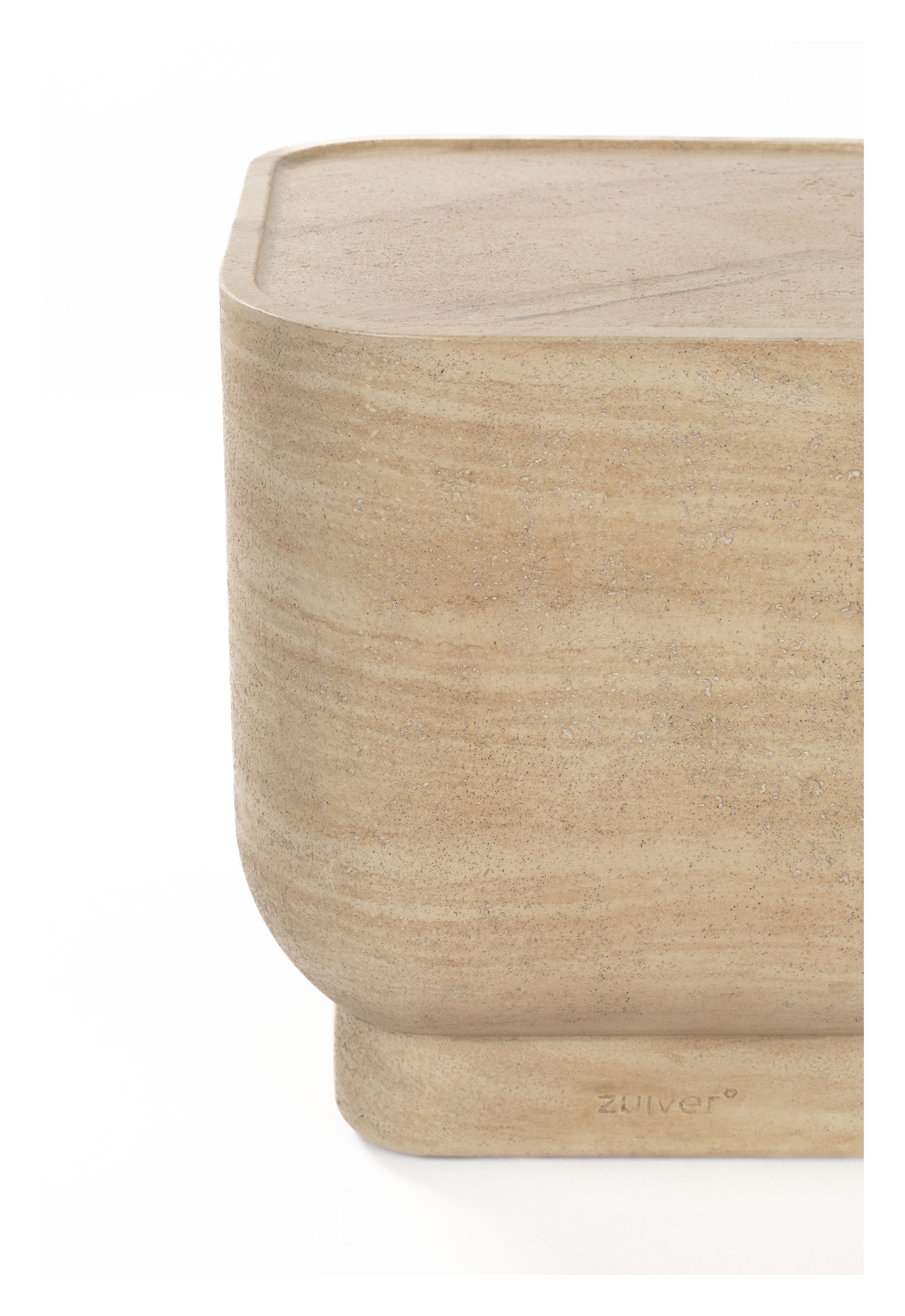 Zuiver Vierkante Bijzettafel 'Noble' Travertinlook, 45 x 45cm