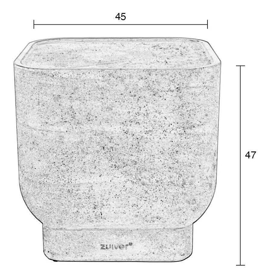 Zuiver Vierkante Bijzettafel 'Noble' Travertinlook, 45 x 45cm