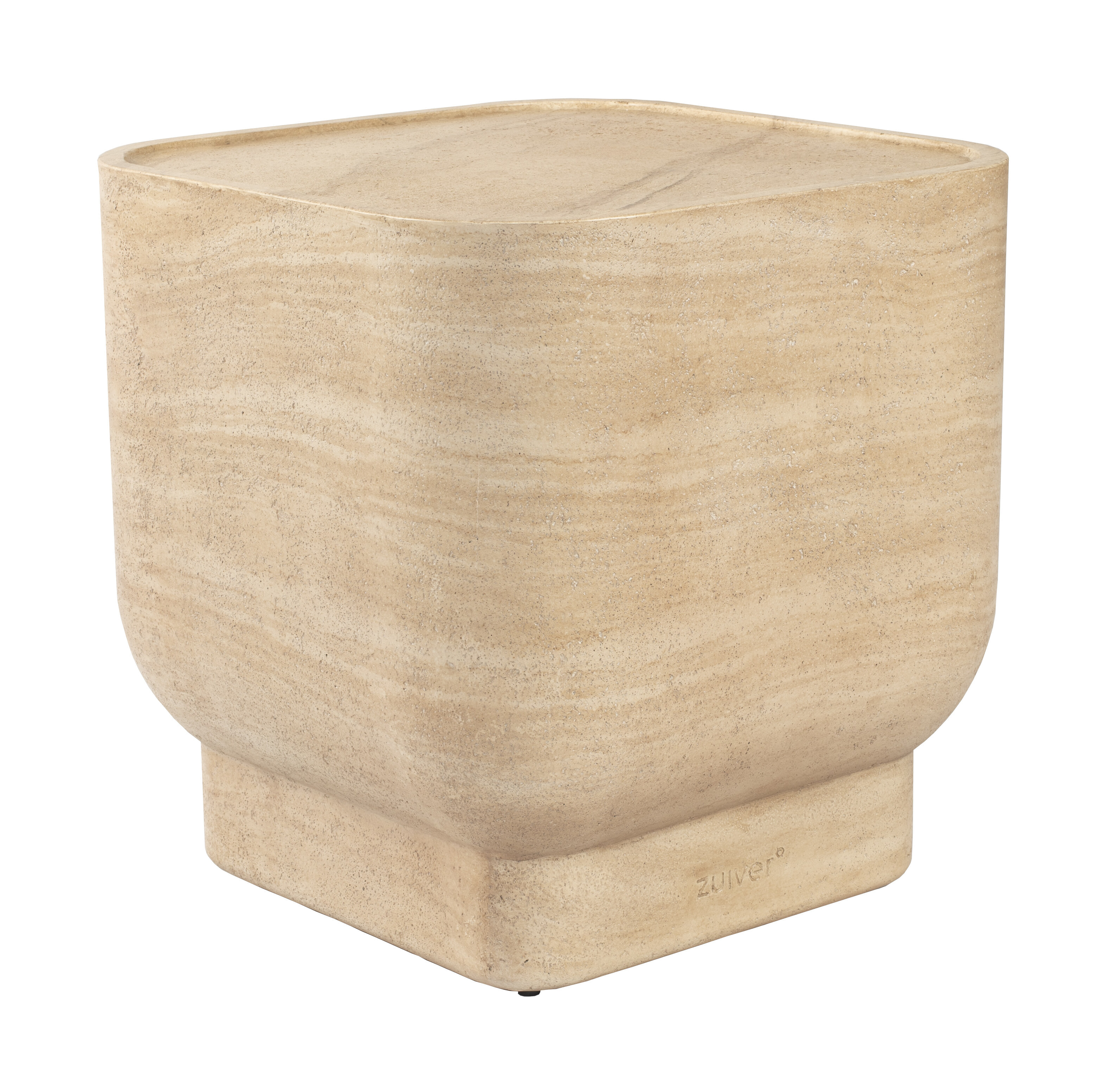 Zuiver Vierkante Bijzettafel 'Noble' Travertinlook, 45 x 45cm