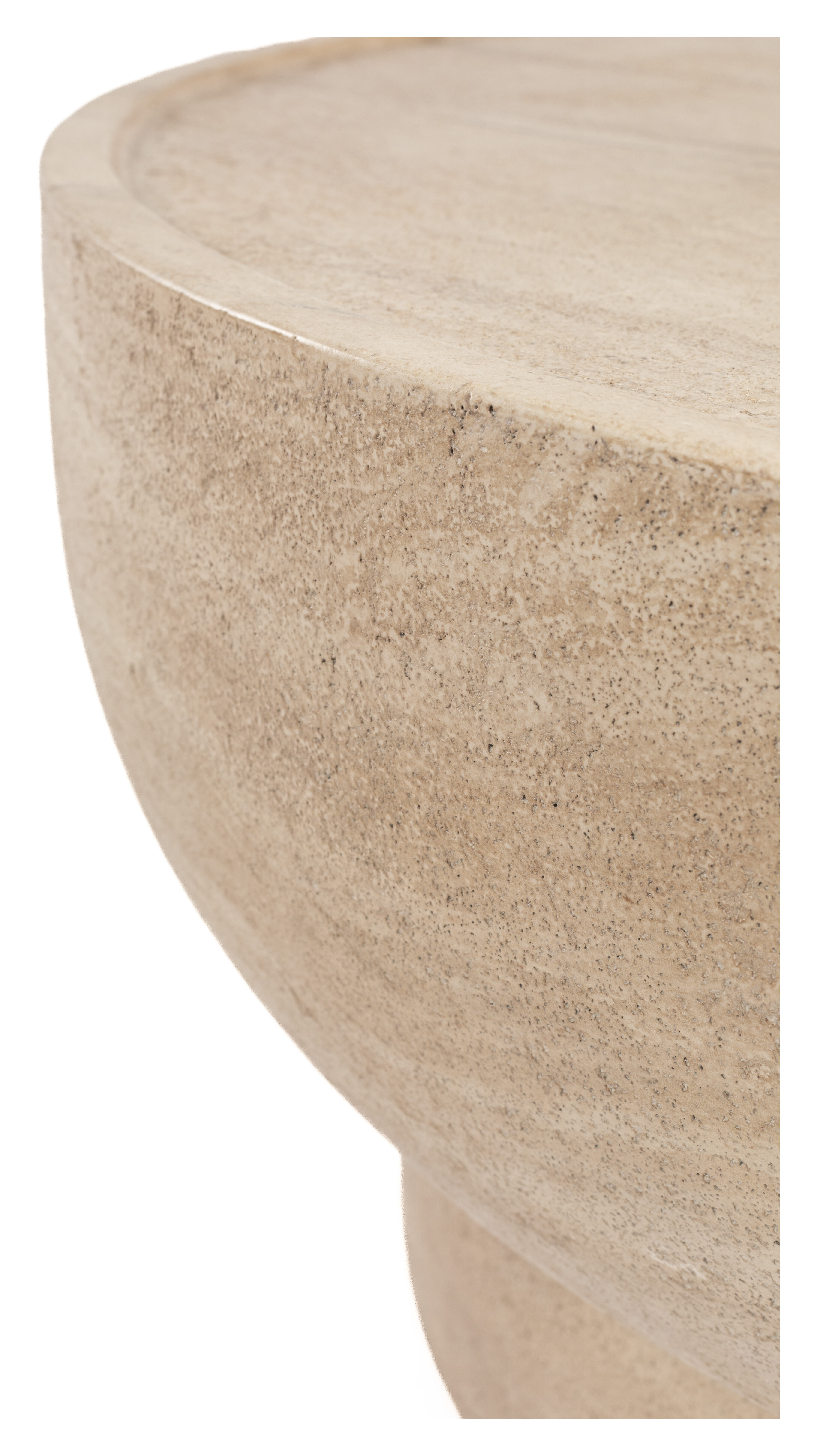 Zuiver Ronde Salontafel 'Noble' Travertinlook, 80cm