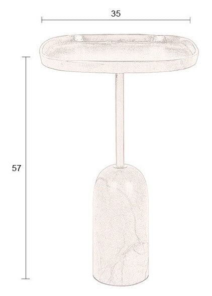 Dutchbone Bijzettafel 'Rimo' Marmer, 35 x 35cm